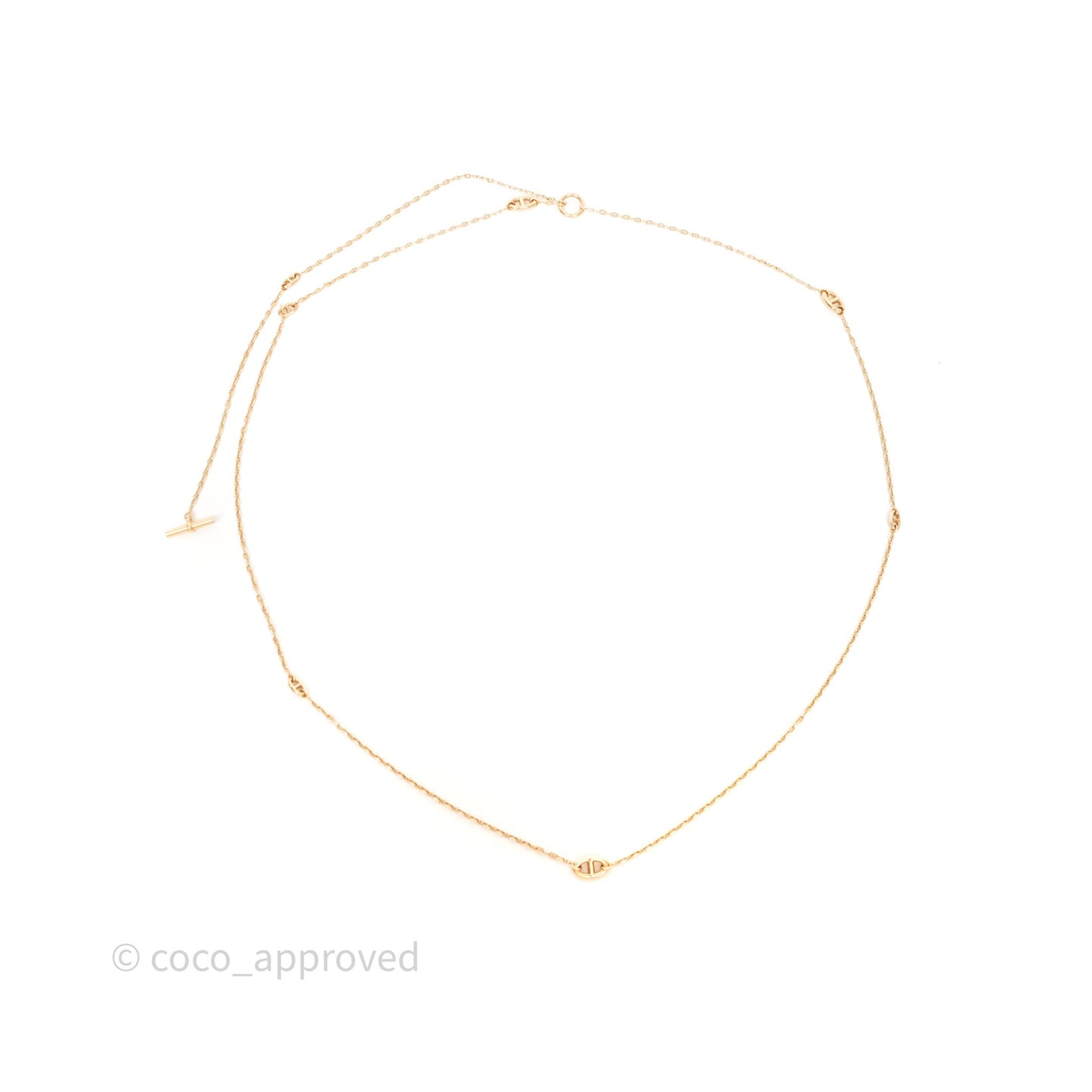 Hermes Sautoir 120cm 18K Necklace Gold Tone