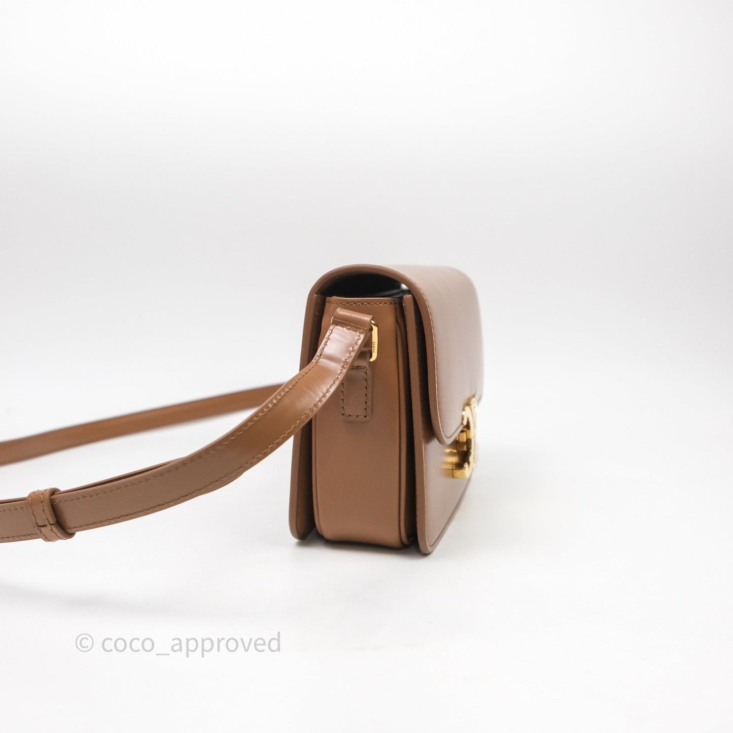 Celine Teen Triomphe Bag Shiny Calfskin Brown