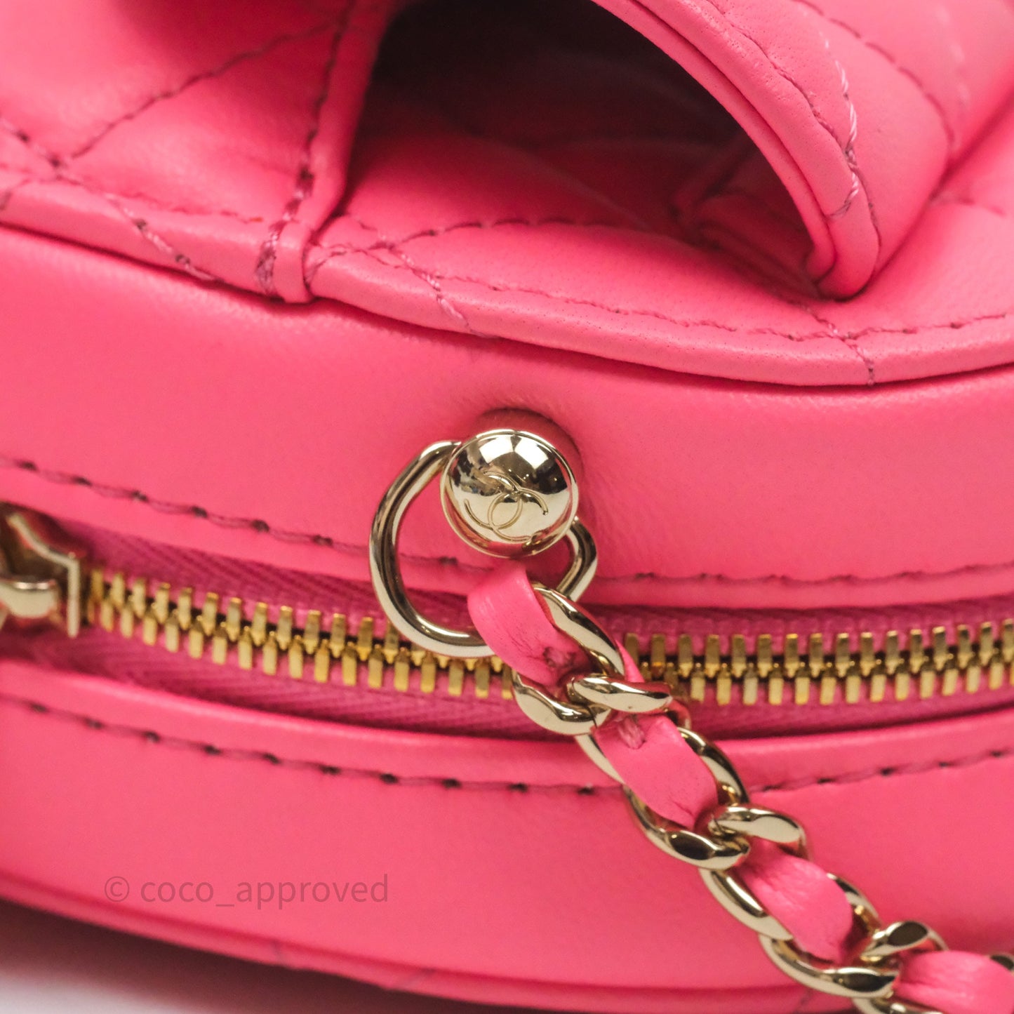 Chanel Large Heart Bag Pink Lambskin Gold Hardware 22S