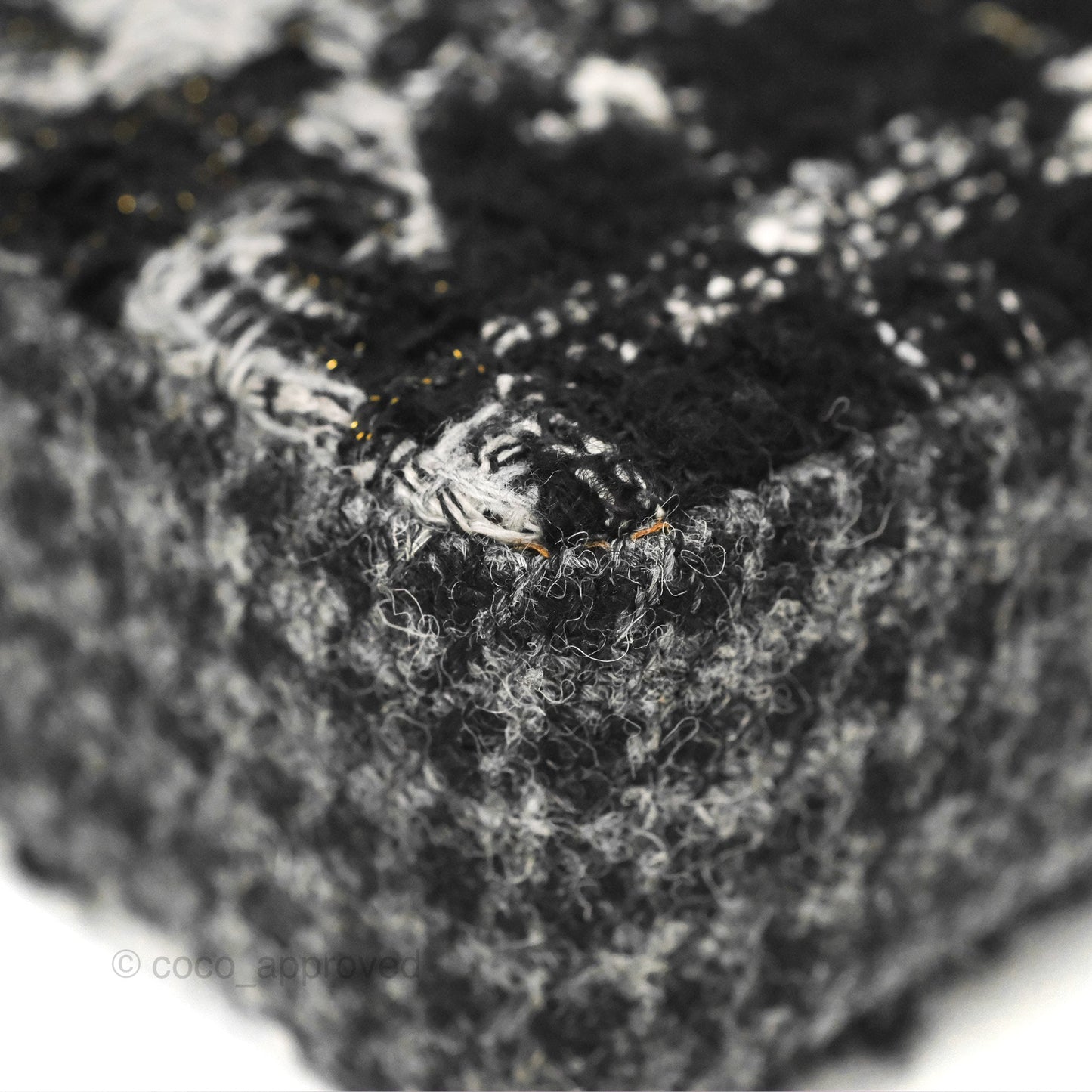 Chanel Medium Single Flap Black Tweed Aged Gold Hardware