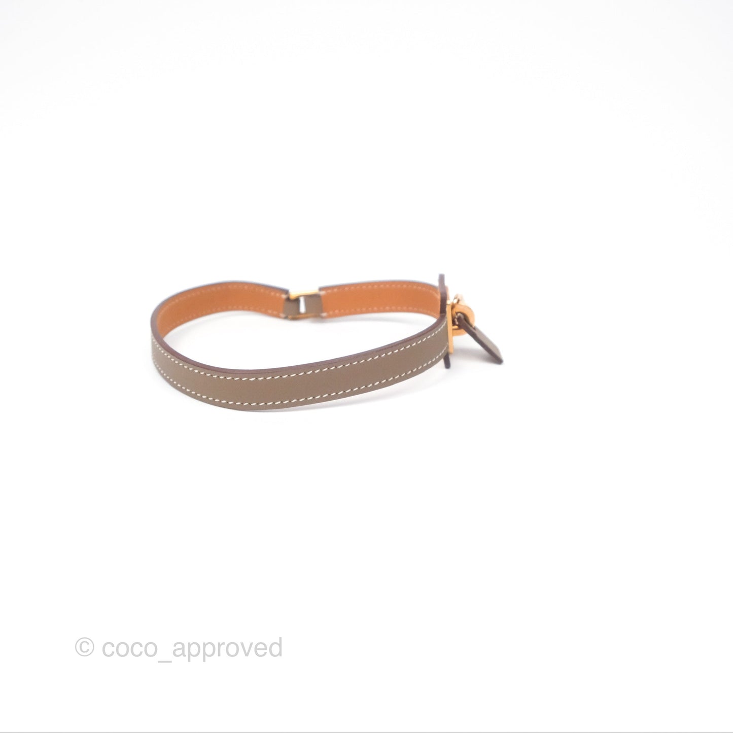 Hermès O'Kelly Double Tour Bracelet Etoupe Swift Rose Gold Hardware