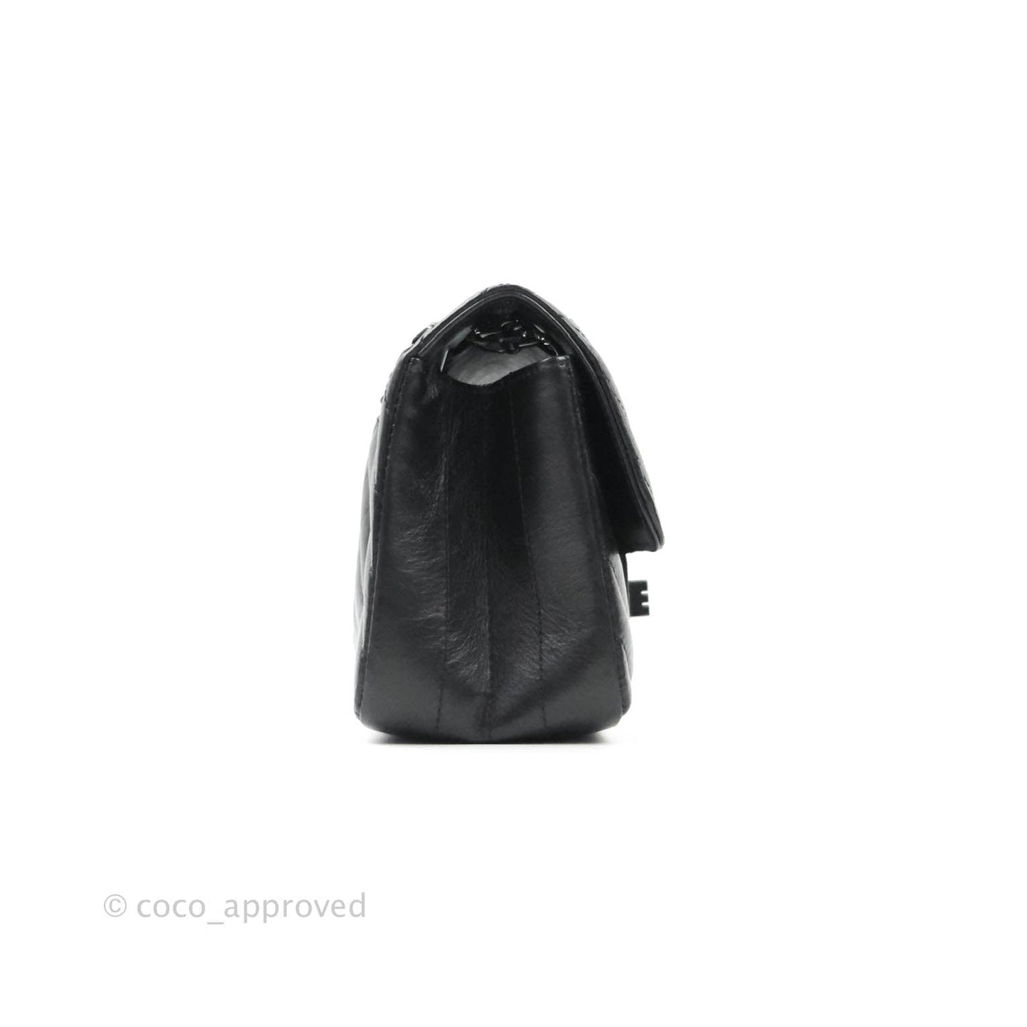 Chanel Mini Reissue 224 So Black Chevron Calfskin Black Hardware
