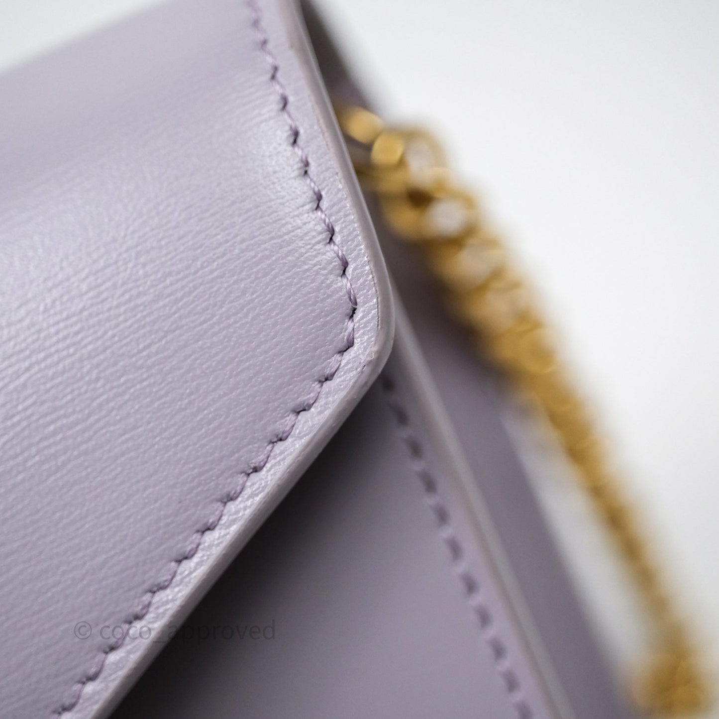 Celine Margo Wallet On Chain in Purple lavender Shiny Calfskin