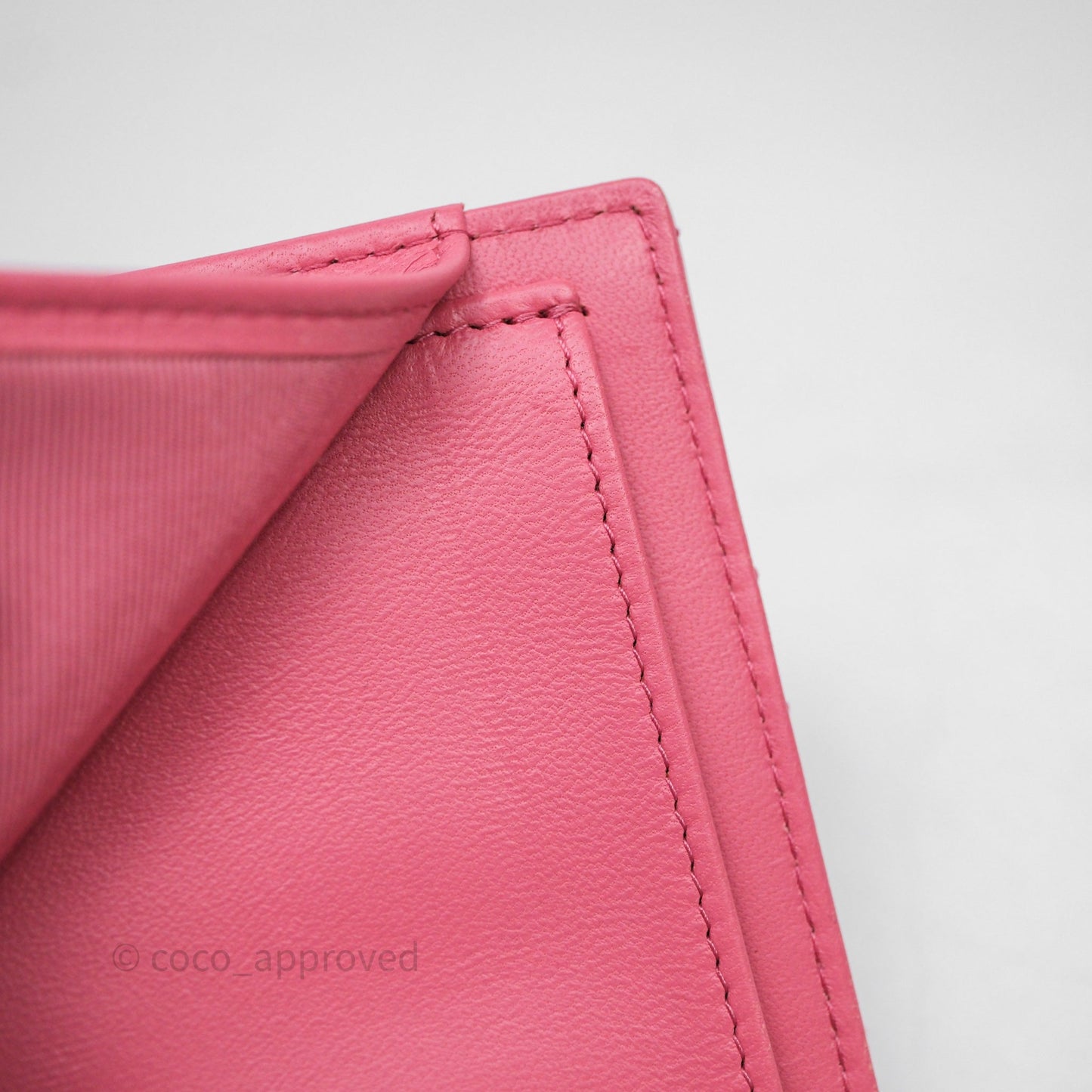Chanel Classic Flap Wallet Pink Lambskin Silver Hardware