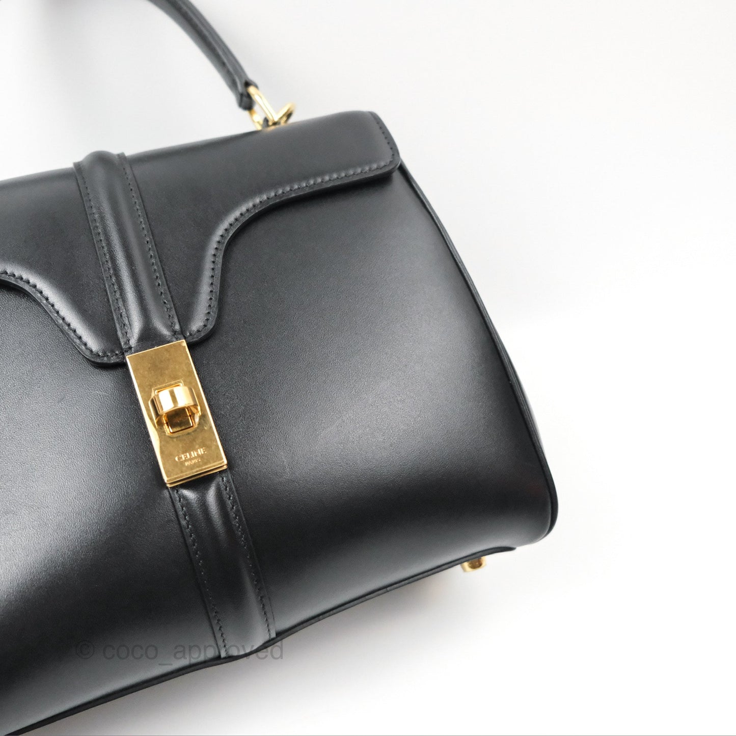 Celine Small 16 Bag Black Satinated Calfskin