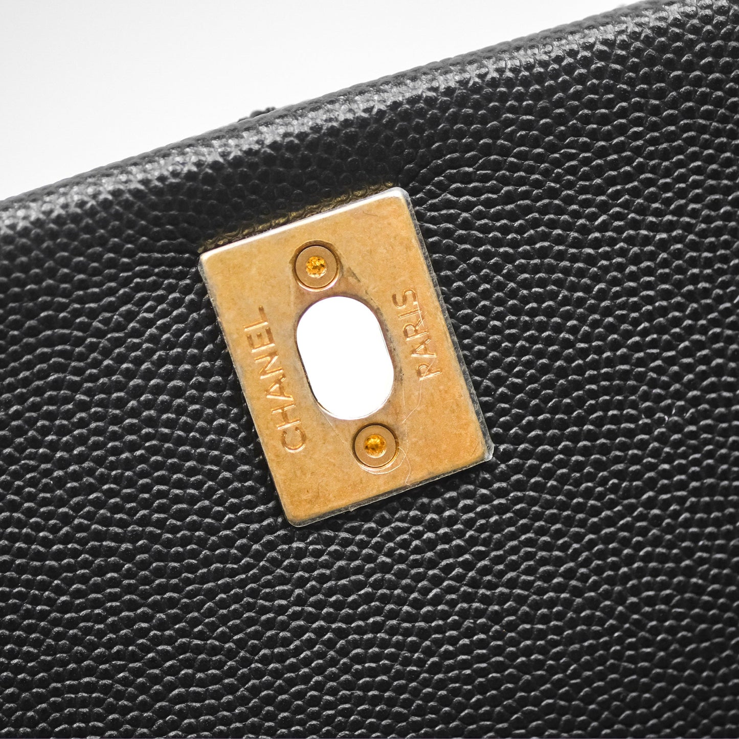 Chanel Small Coco Handle Quilted Black Caviar Aged Gold Hardware Lizard Handle