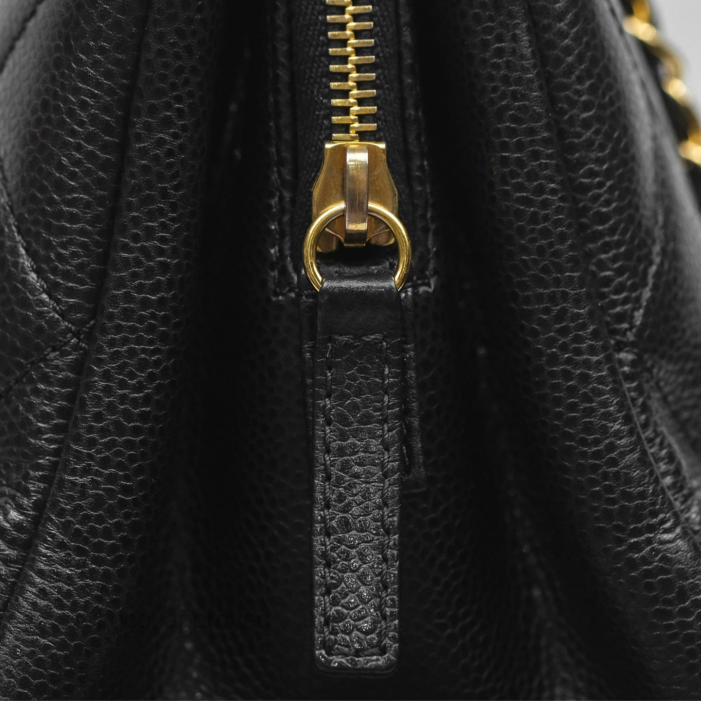 Chanel Quilted Caviar Leather Timeless CC Soft Shopping Tote Bag Black
