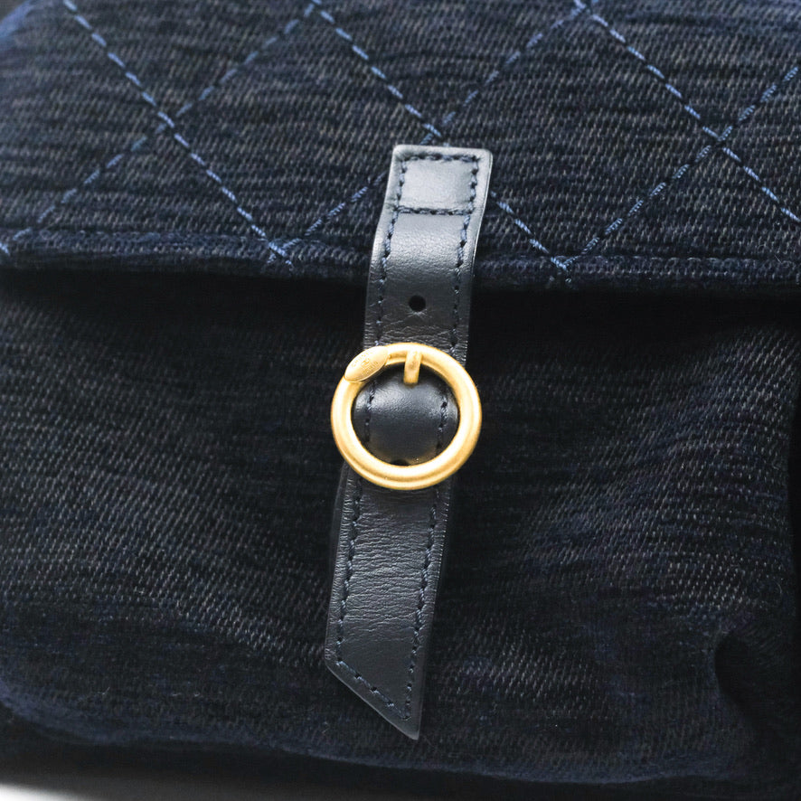 Chanel Parisian Stroll Backpack Wool Velvet Navy