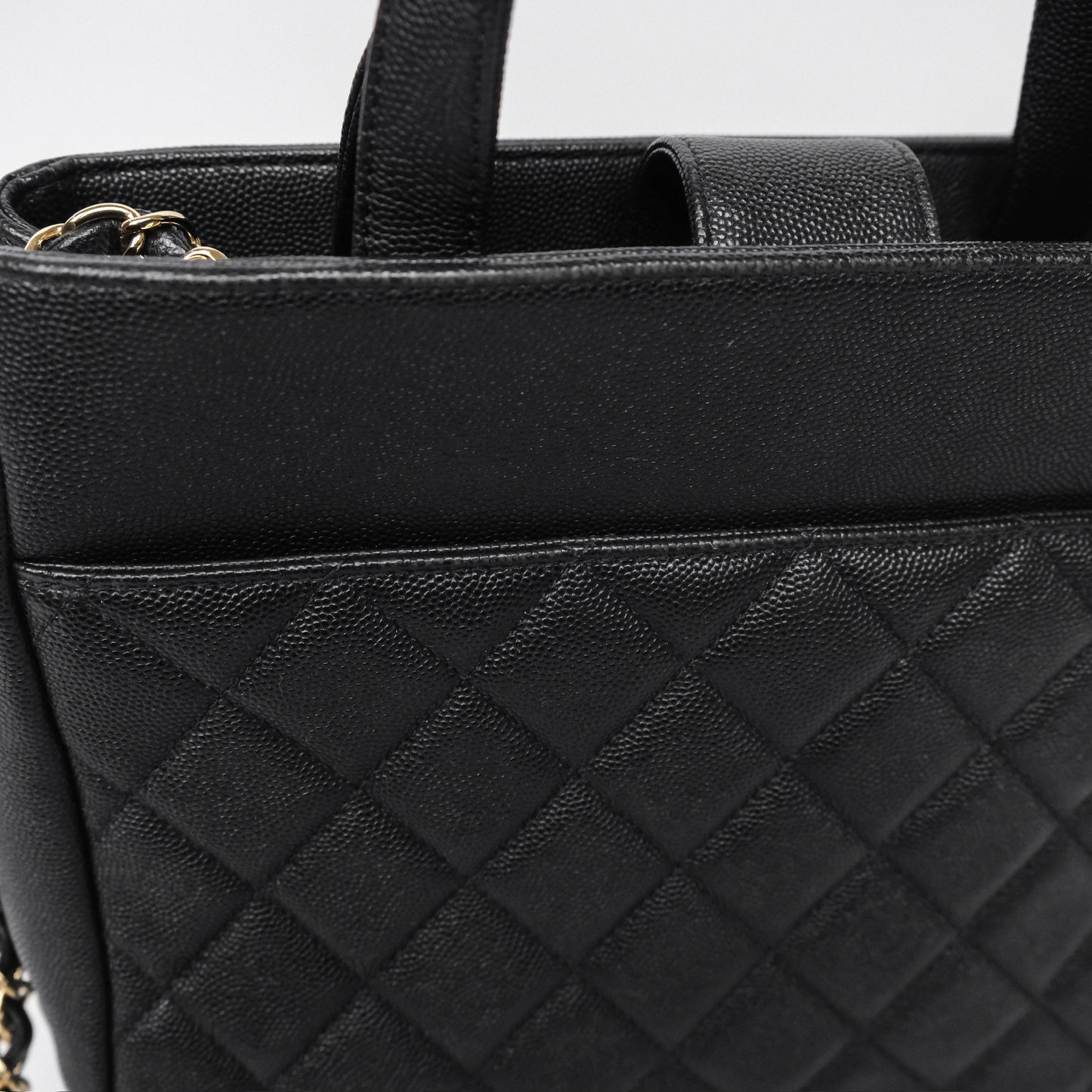 Chanel Small Business Affinity Shopping Bag Black Caviar Gold Hardware