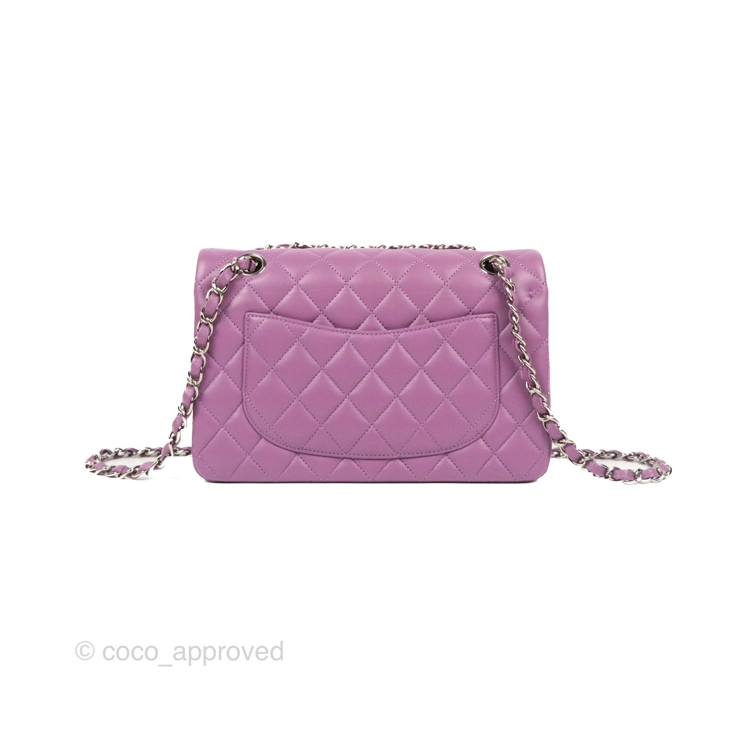 Chanel Small Classic Quilted Flap Purple Lambskin Silver Hardware