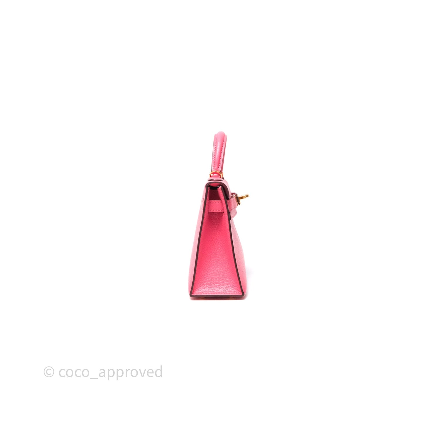 Hermès Mini Kelly II Rose Lipstick U5 Chevre Mysore Gold Hardware