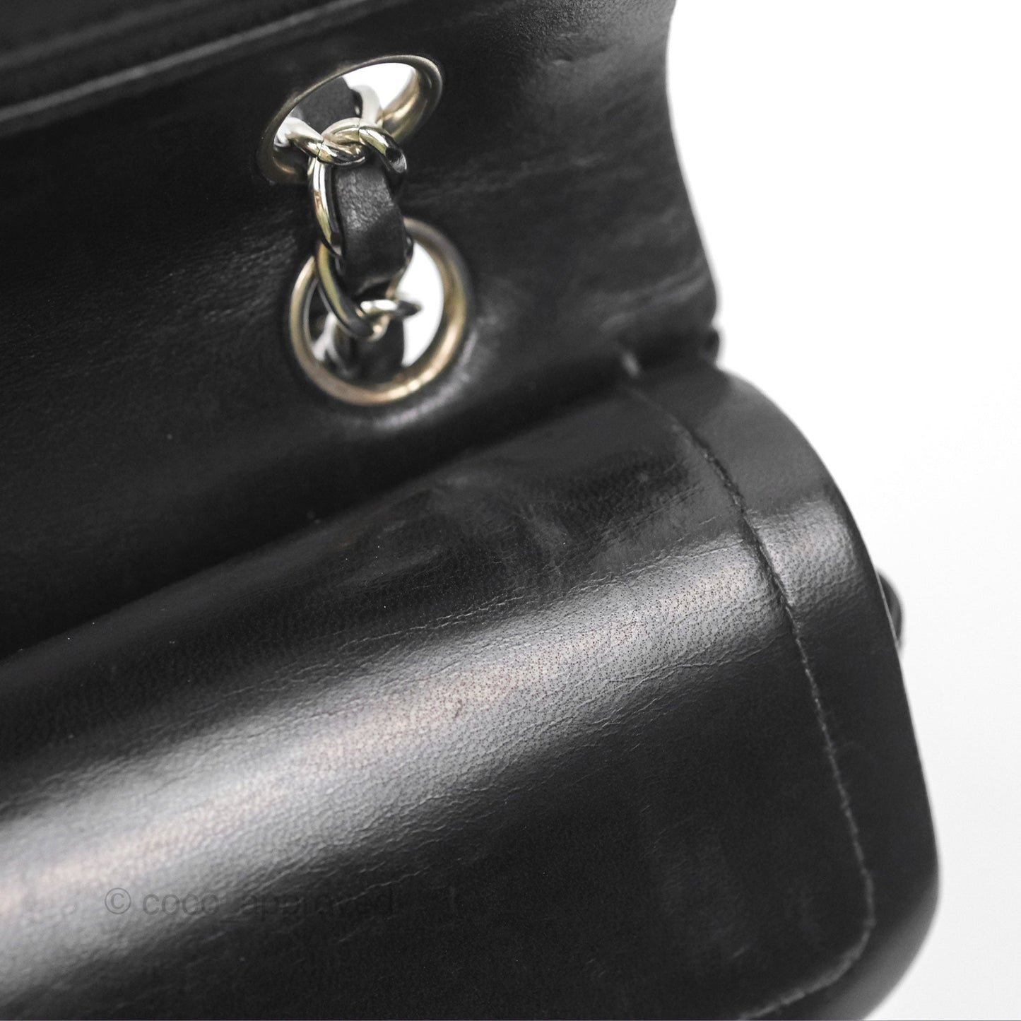 Chanel Vintage Small Classic Flap Black Lambskin Silver Hardware