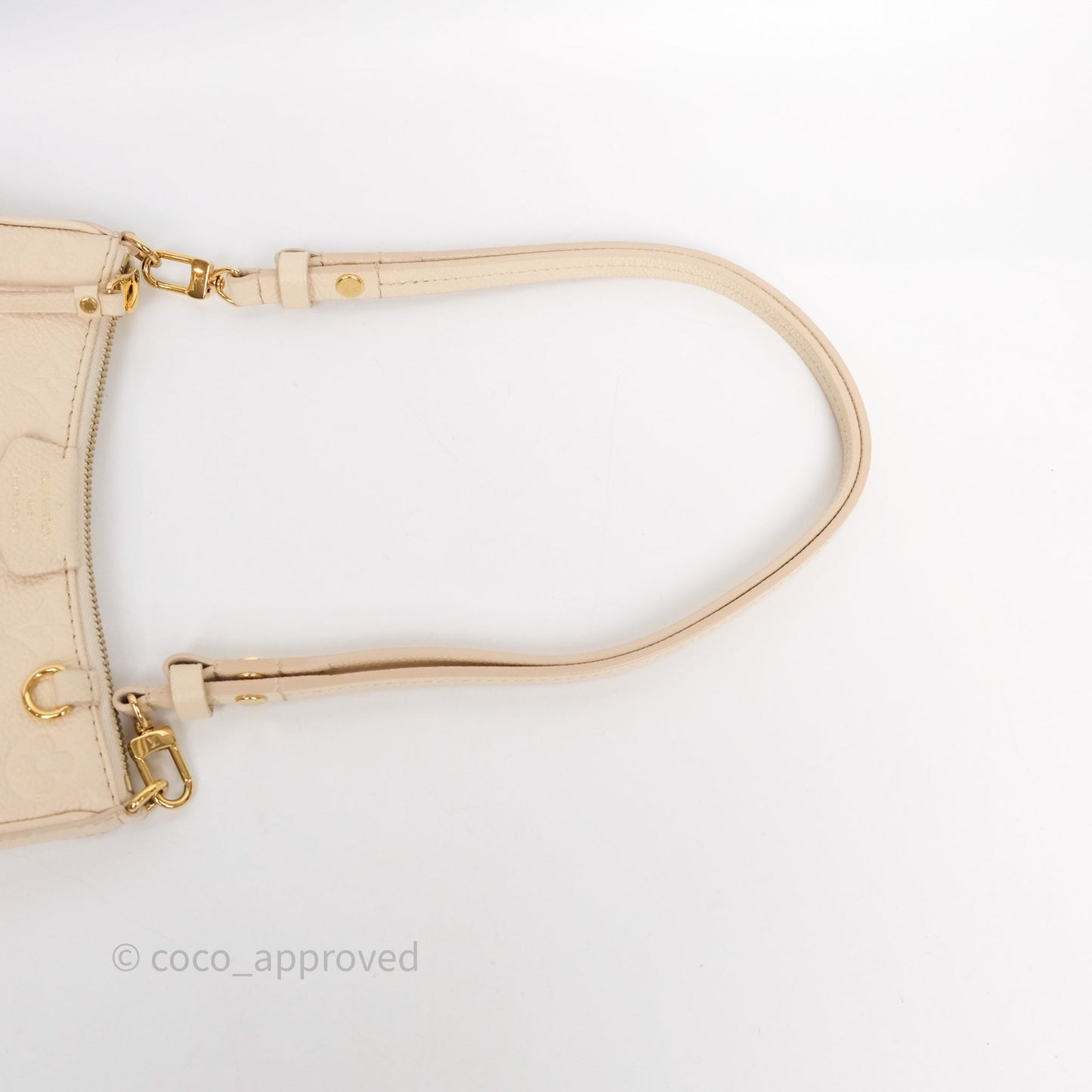 Louis Vuitton Easy Pouch On Strap Crème Monogram Empreinte Leather
