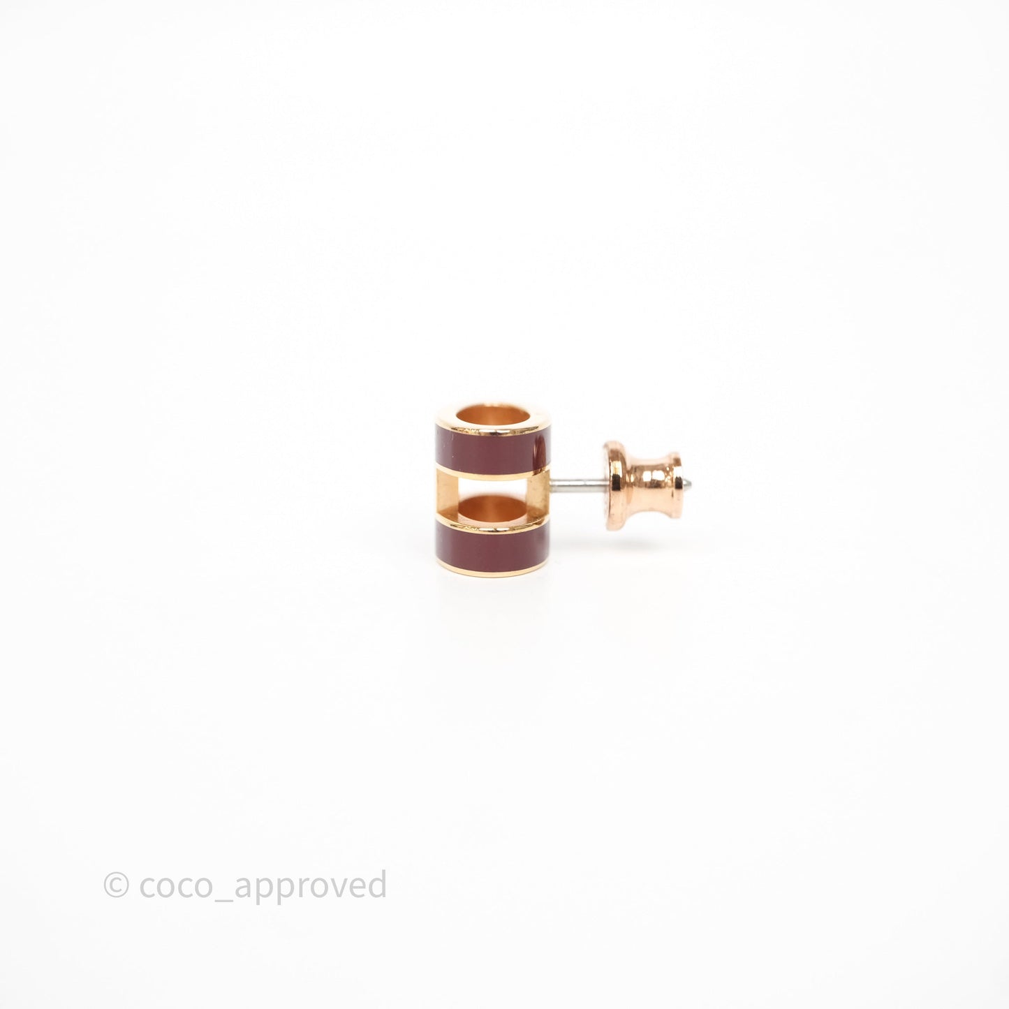 Hermès Pop H Earrings Burgundy Rose Gold