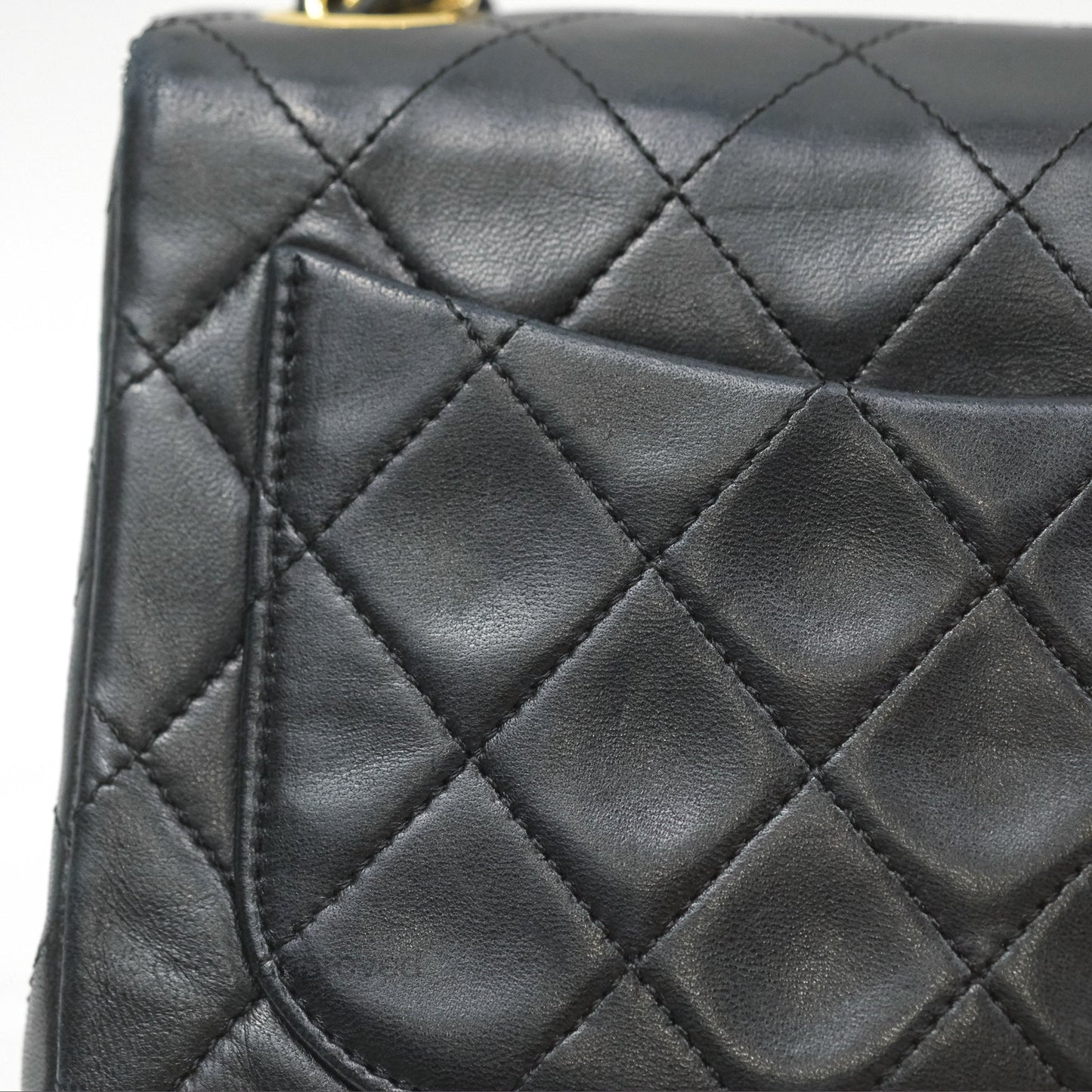 Chanel Vintage Mini Square Black Lambskin 24K Gold Hardware