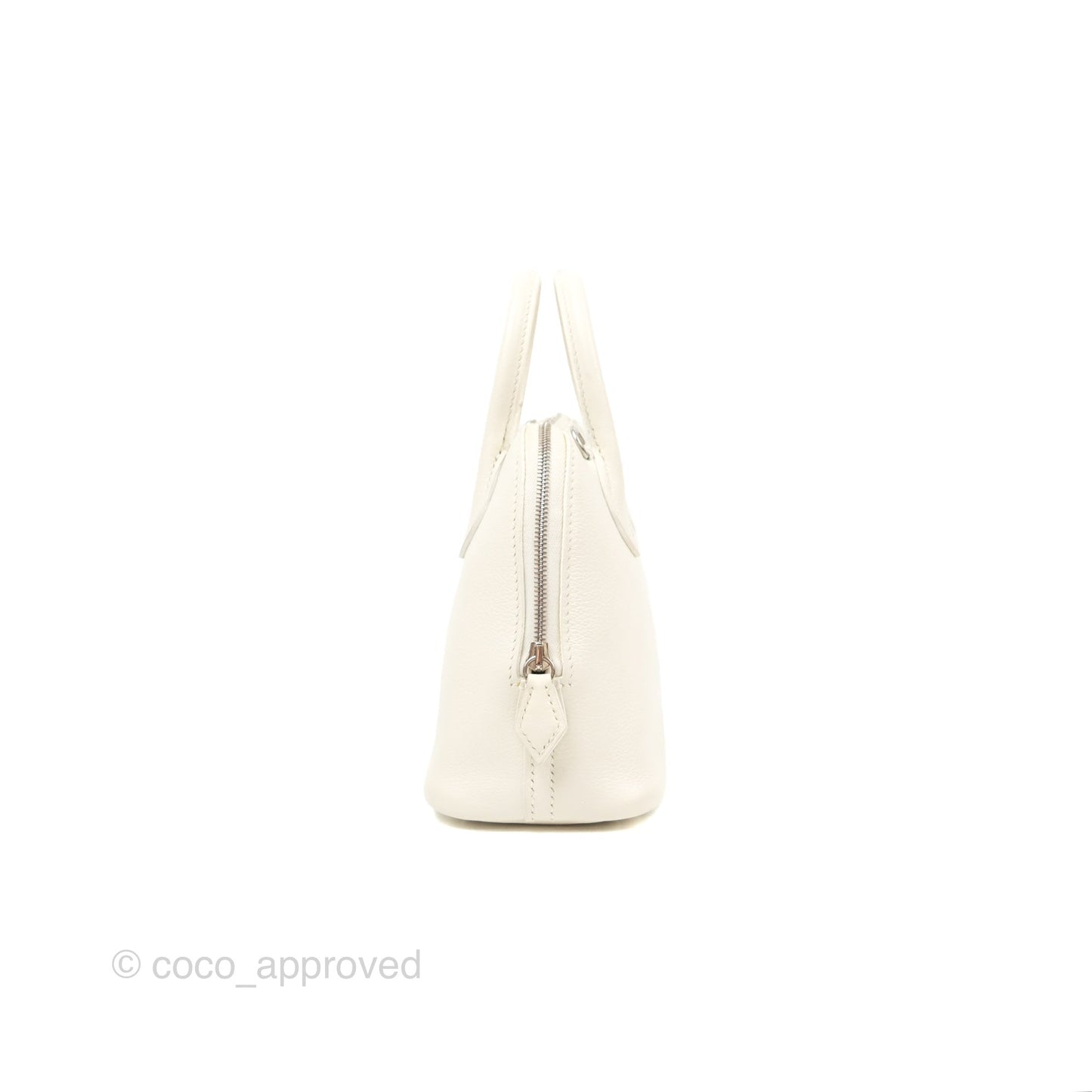 Hermès Mini Bolide 1923 White/Lime Evercolor Palladium Hardware