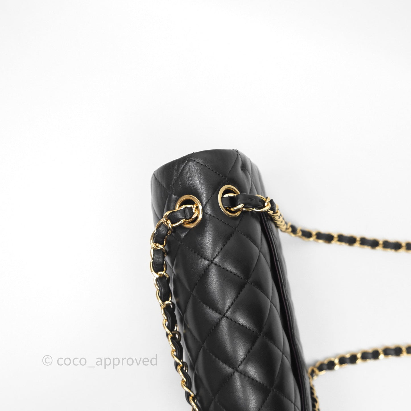 Chanel Small Classic Flap Quilted Black Lambskin Gold Hardware