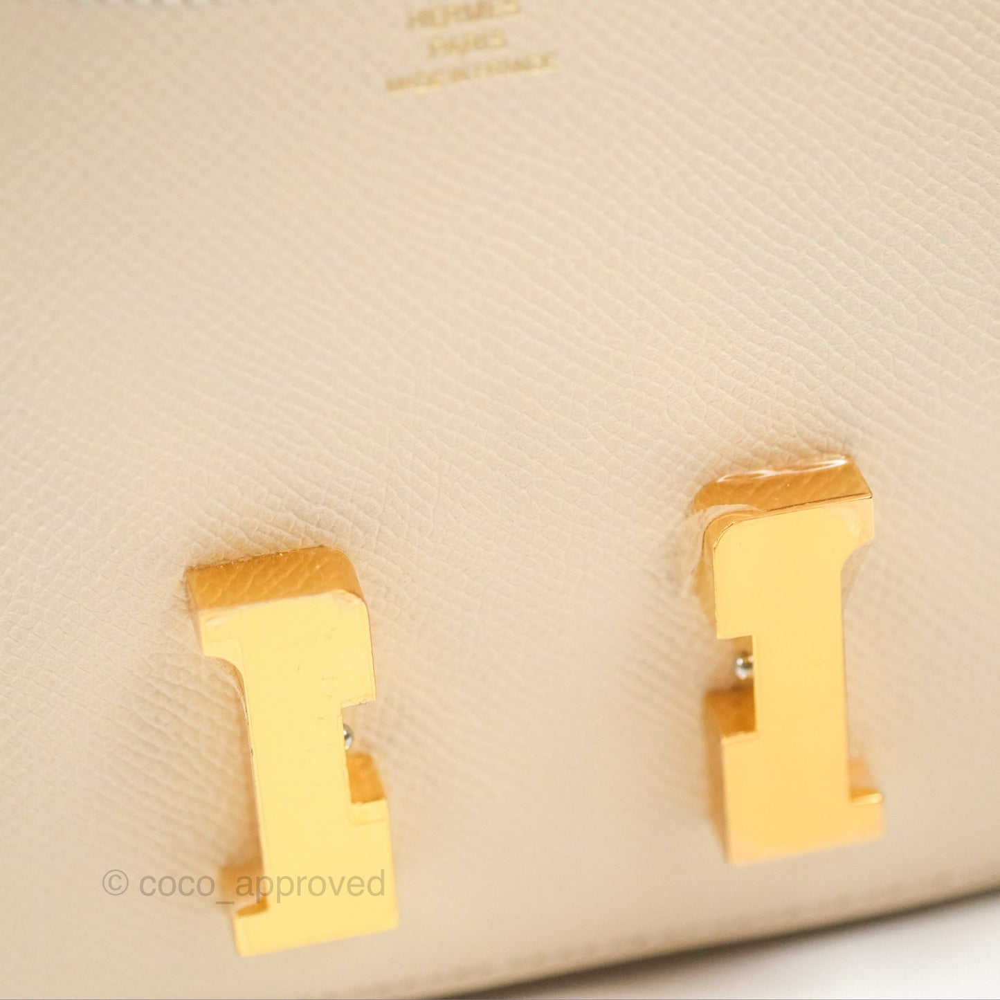 Hermès Constance Mini 18cm Craie Epsom Gold Hardware