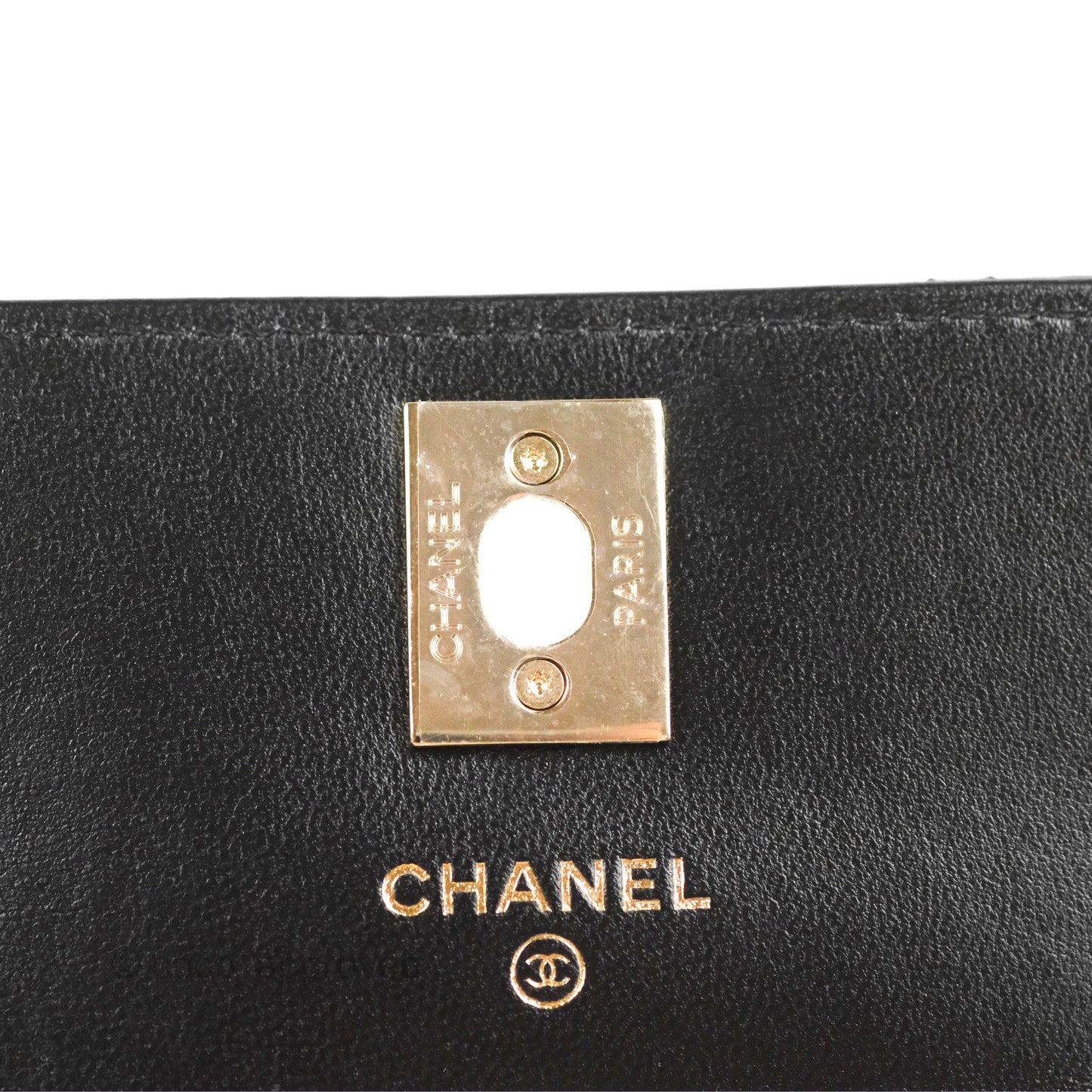 Chanel Mini Quilted Trendy CC Card Holder With Chain Black Lambskin Gold Hardware