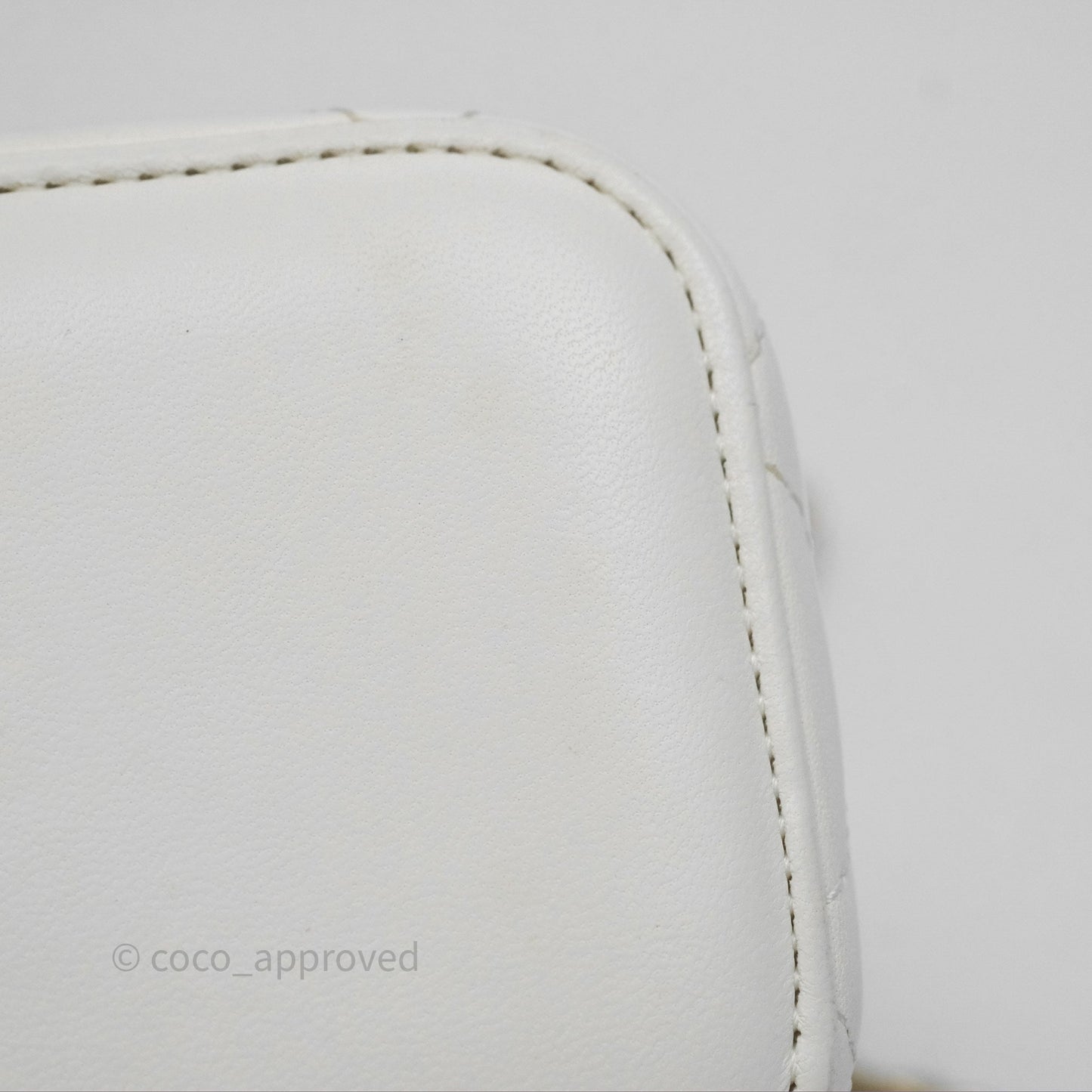 Chanel Mini Pearl Crush Vanity With Chain Ivory White Aged Gold Hardware