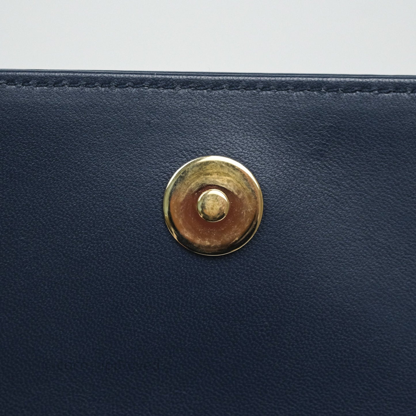 Chanel CC Mania Flap Bag Navy Lambskin Gold Hardware