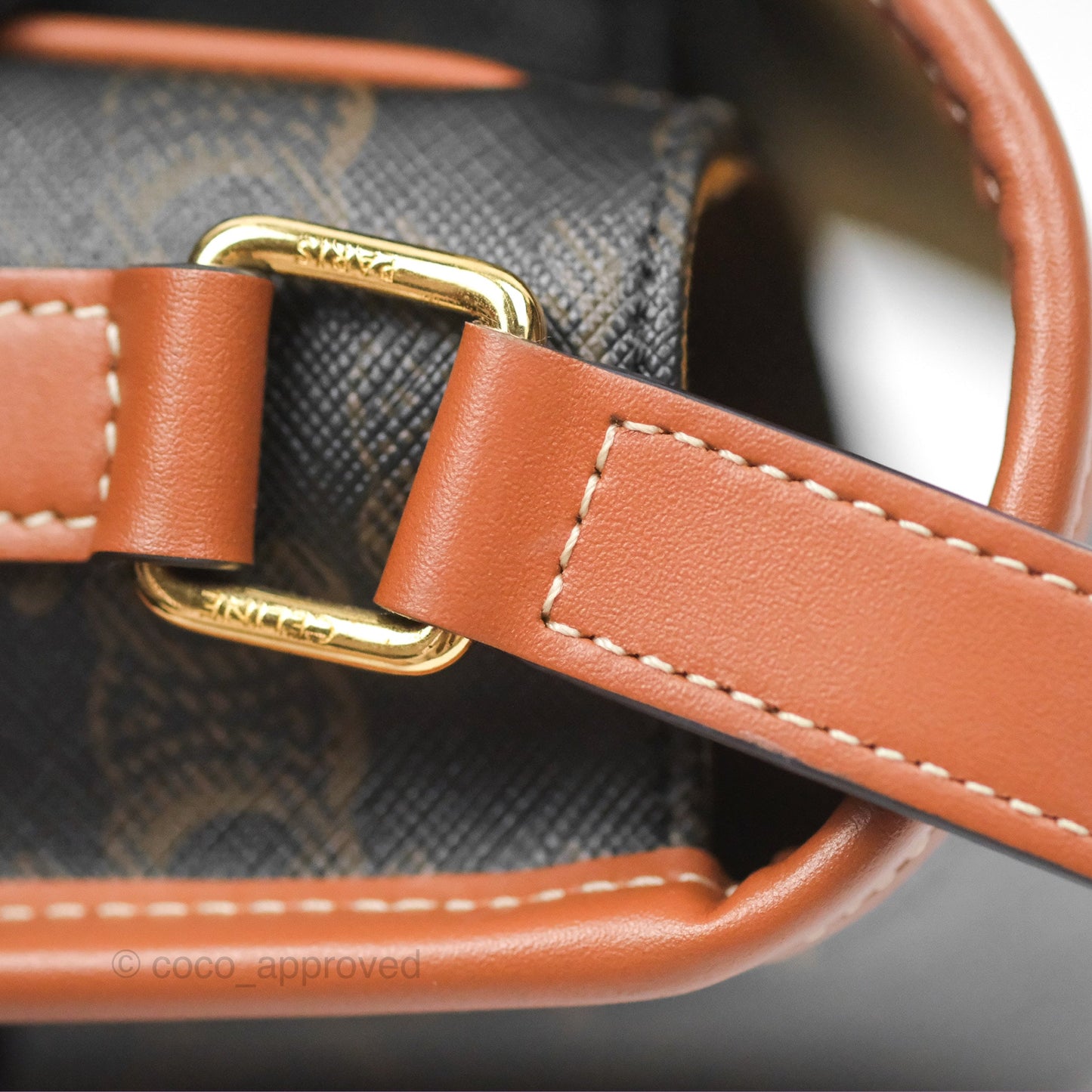 Celine Medium Folco Bag Triomphe Canvas Tan