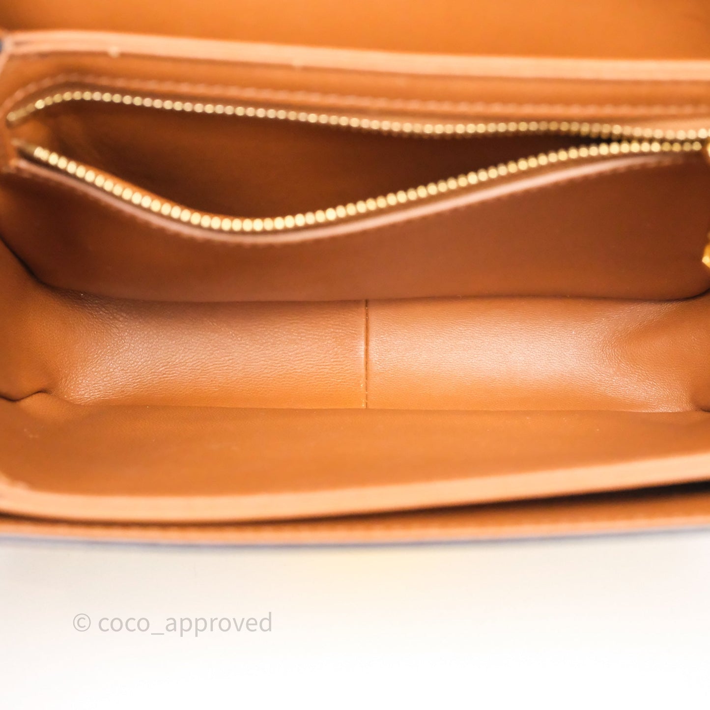 Celine Teen Triomphe Bag Triomphe Canvas Tan Calfskin