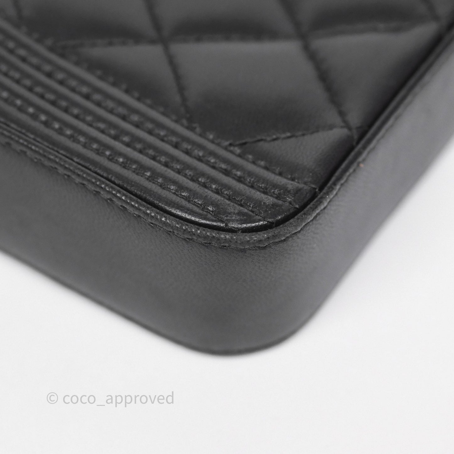 Chanel Boy Double Zip Clutch On Chain So Black Lambskin