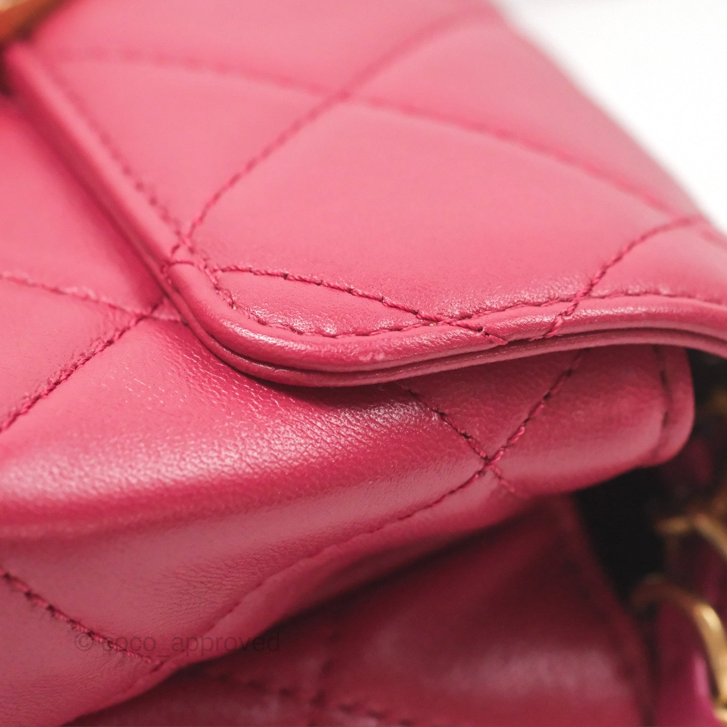 Chanel Diamond Lock CC Flap Bag Pink Lambskin Gold Hardware