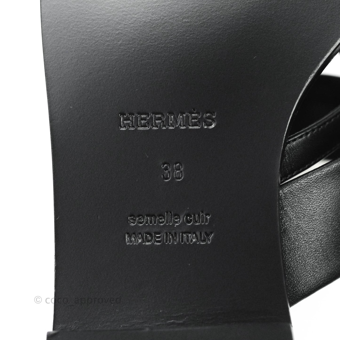 Hermès Claire Cross Flat Sandals in Black Size 38