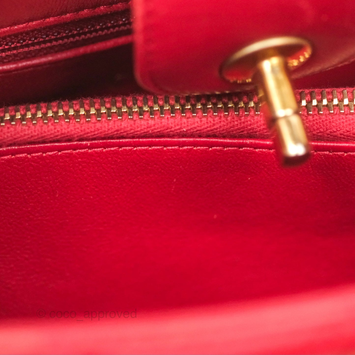 Chanel Tote Bag Red Lambskin Aged Gold Hardware