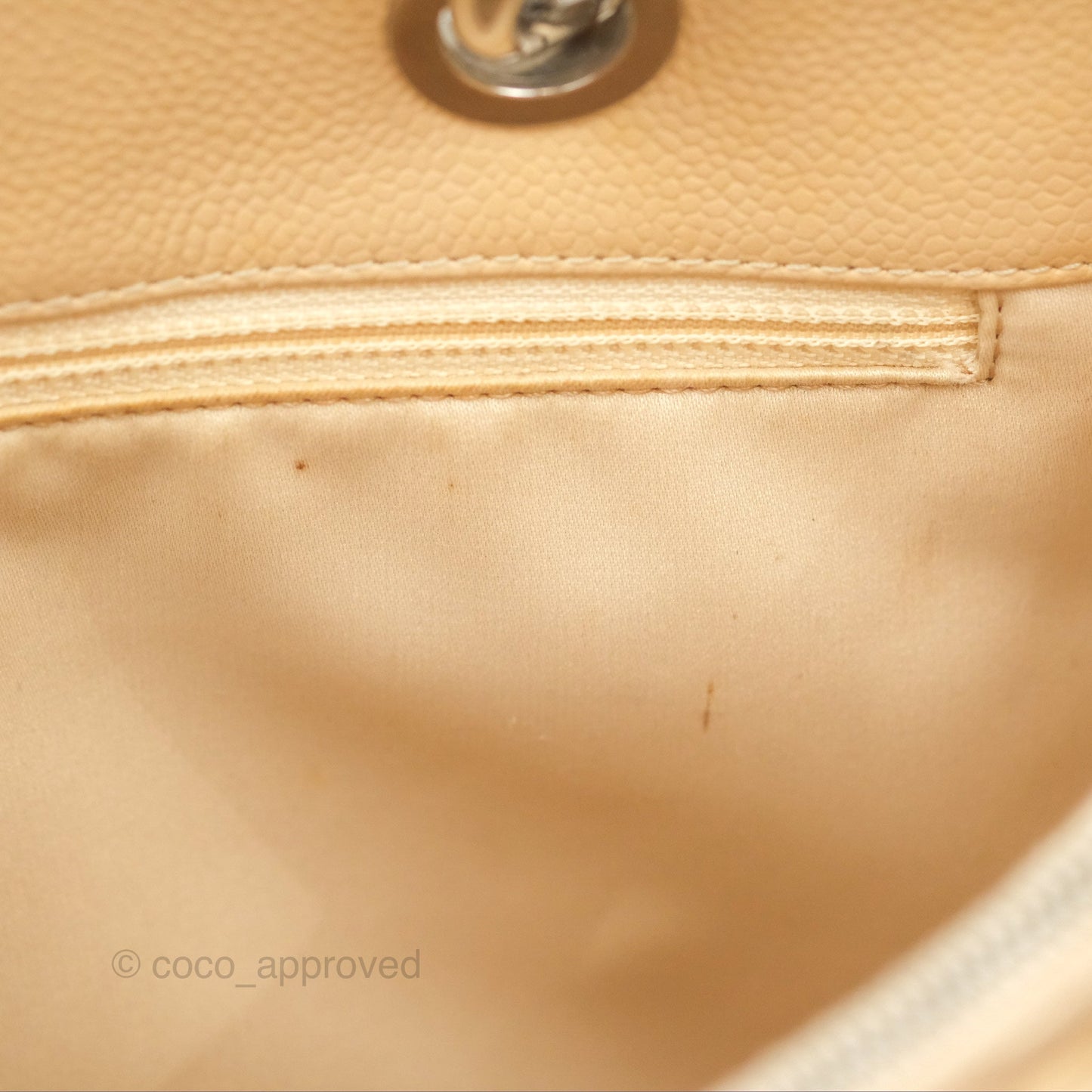 Chanel GST Beige Caviar Silver Hardware