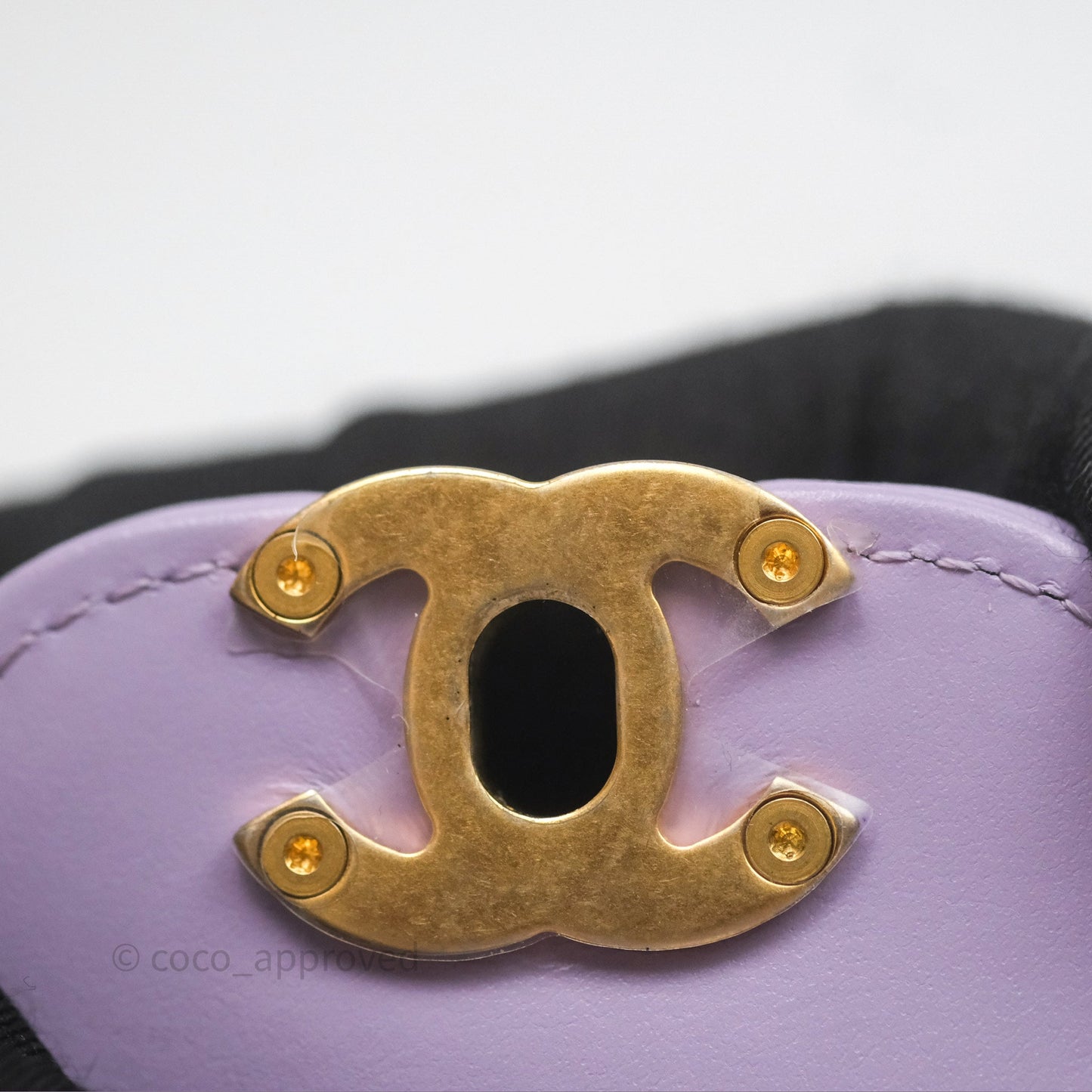 Chanel Mini Nano Kelly Bag Purple Shiny Calfskin Aged Gold Hardware