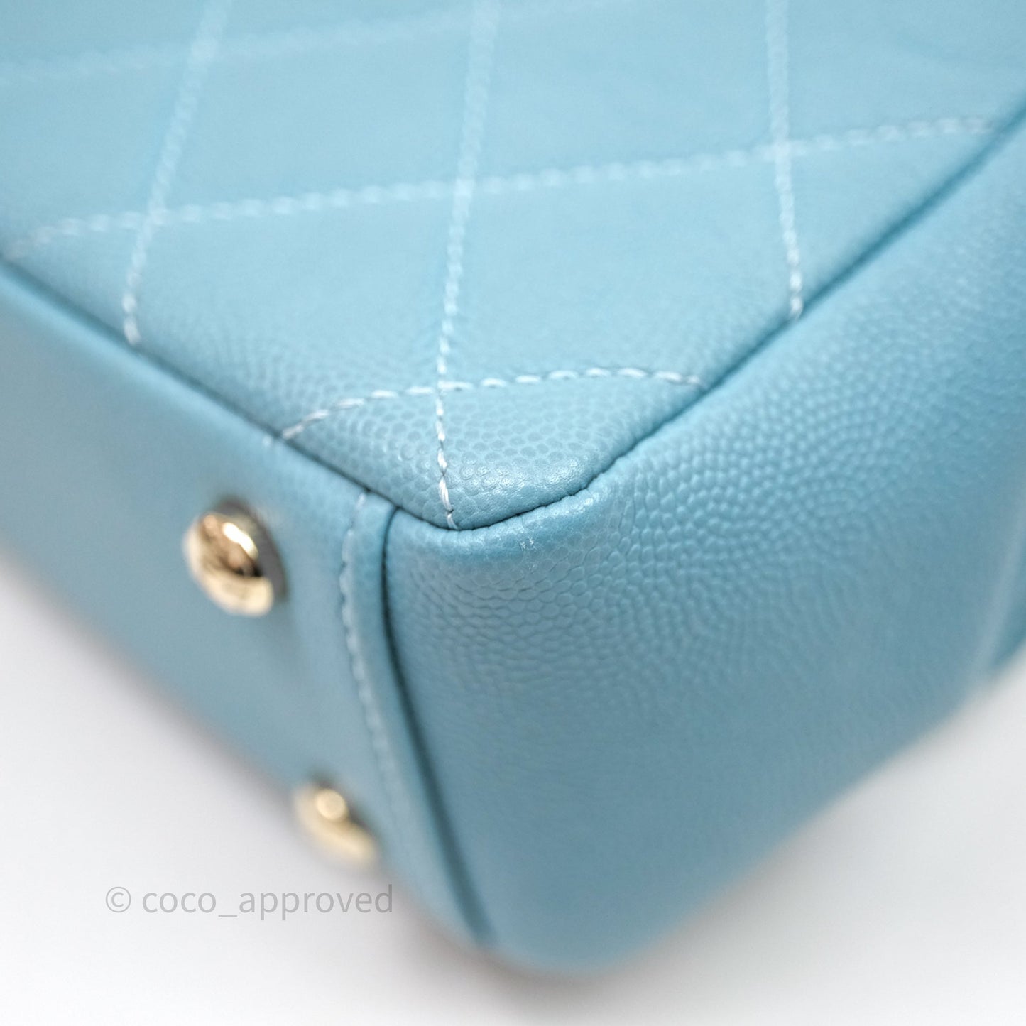 Chanel Small Quilted Business Affinity Flap Caviar Blue Gold Hardware