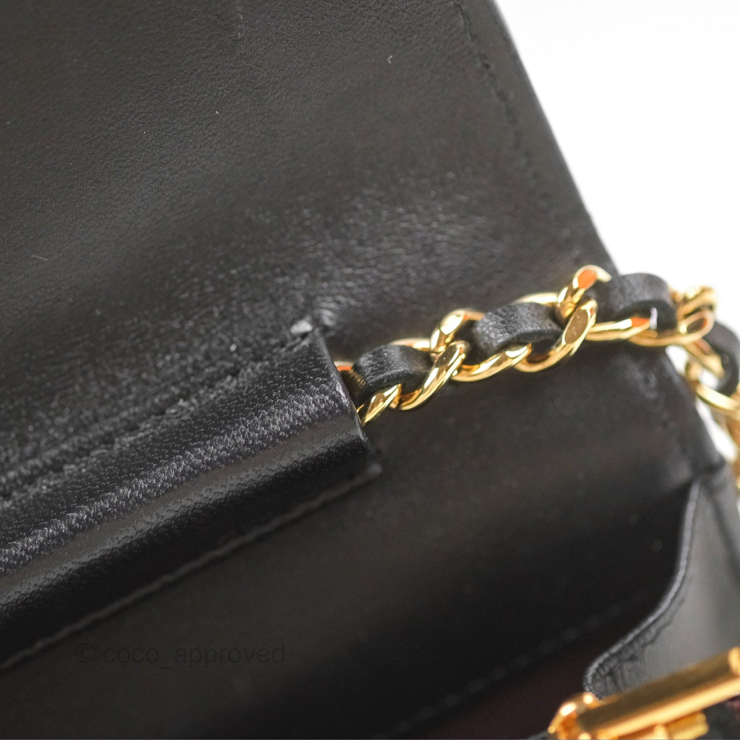 Chanel Classic Quilted Wallet on Chain WOC Black Lambskin Gold Hardware