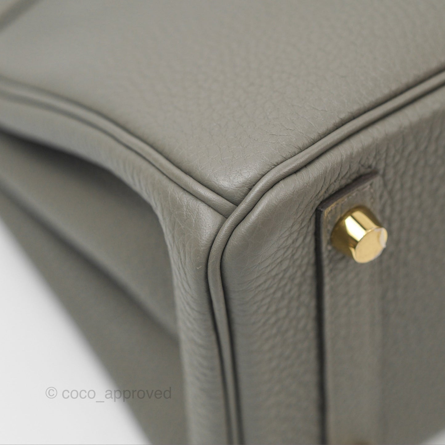 Hermes Birkin 25 Retourne Gris Meyer 0L Togo Gold Hardware