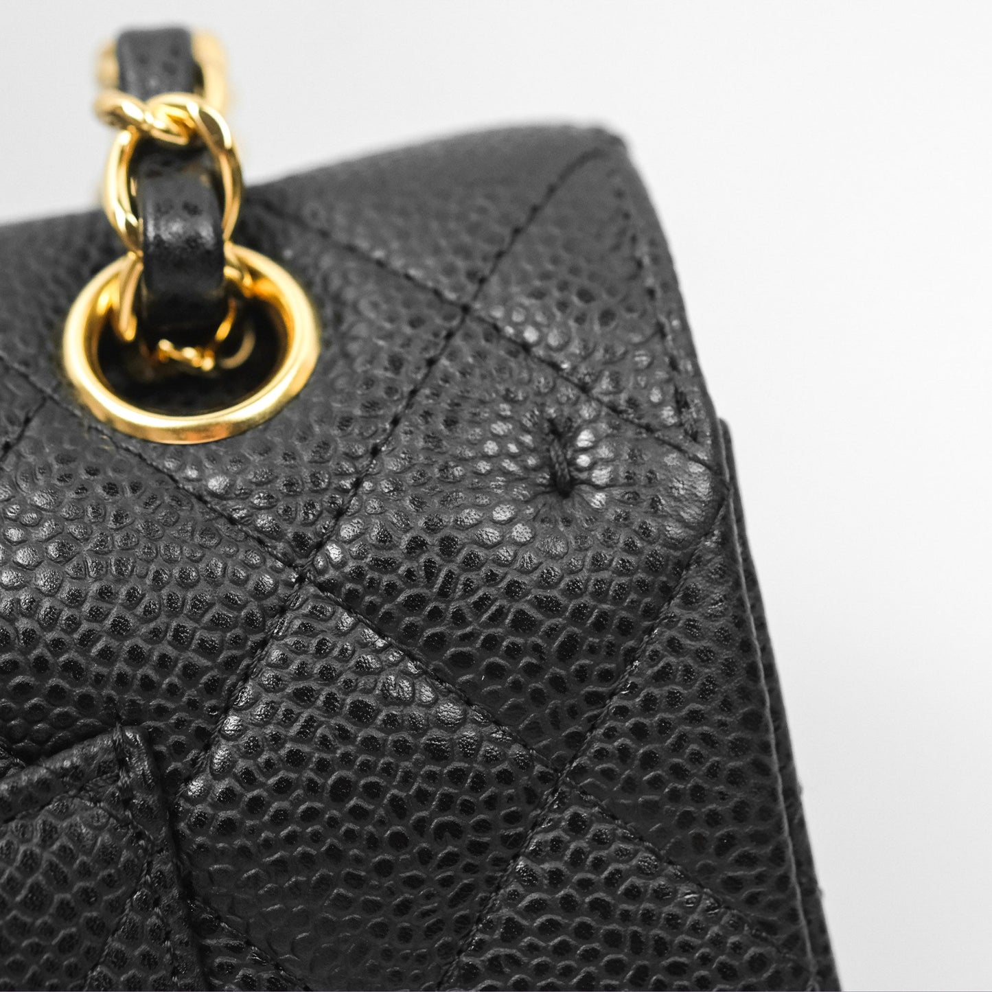 Chanel Classic M/L Medium Flap Quilted Black Caviar Gold Hardware