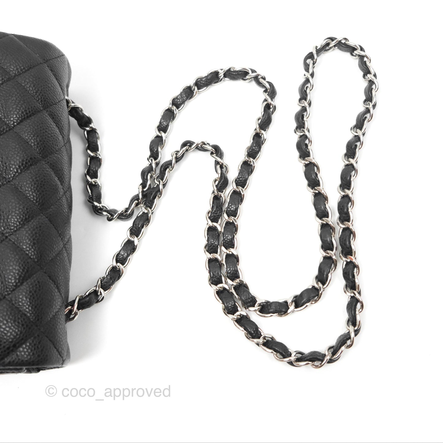 Chanel Classic Quilted Mini Rectangular Flap Black Caviar Silver Hardware