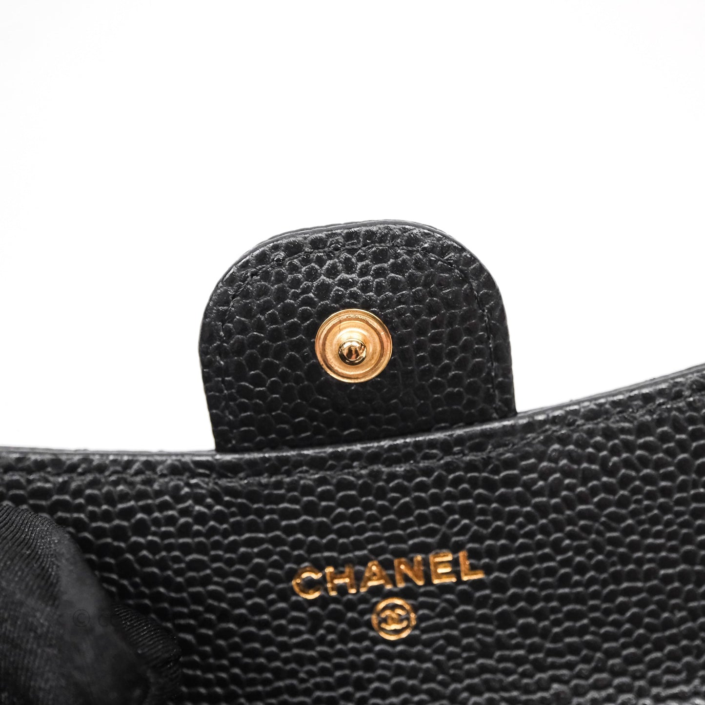 Chanel Quilted Flap Card Holder Caviar Black Gold Hardware