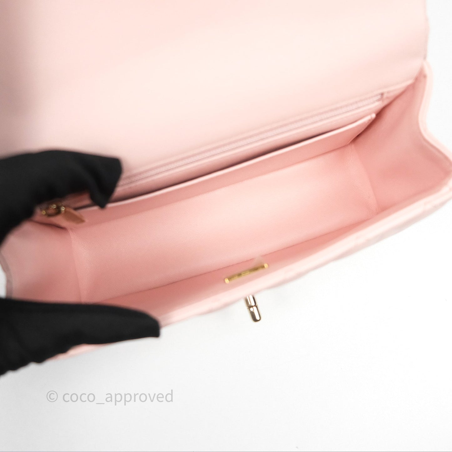 Chanel Top Handle Mini Rectangular Flap Pink Lambskin Gold Hardware