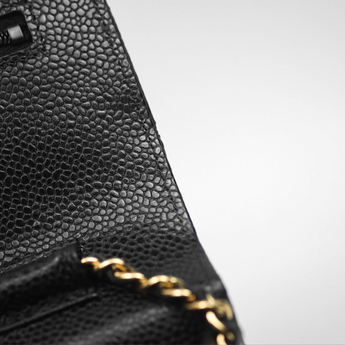 Chanel Classic Wallet On Chain WOC Quilted Black Caviar Gold Hardware