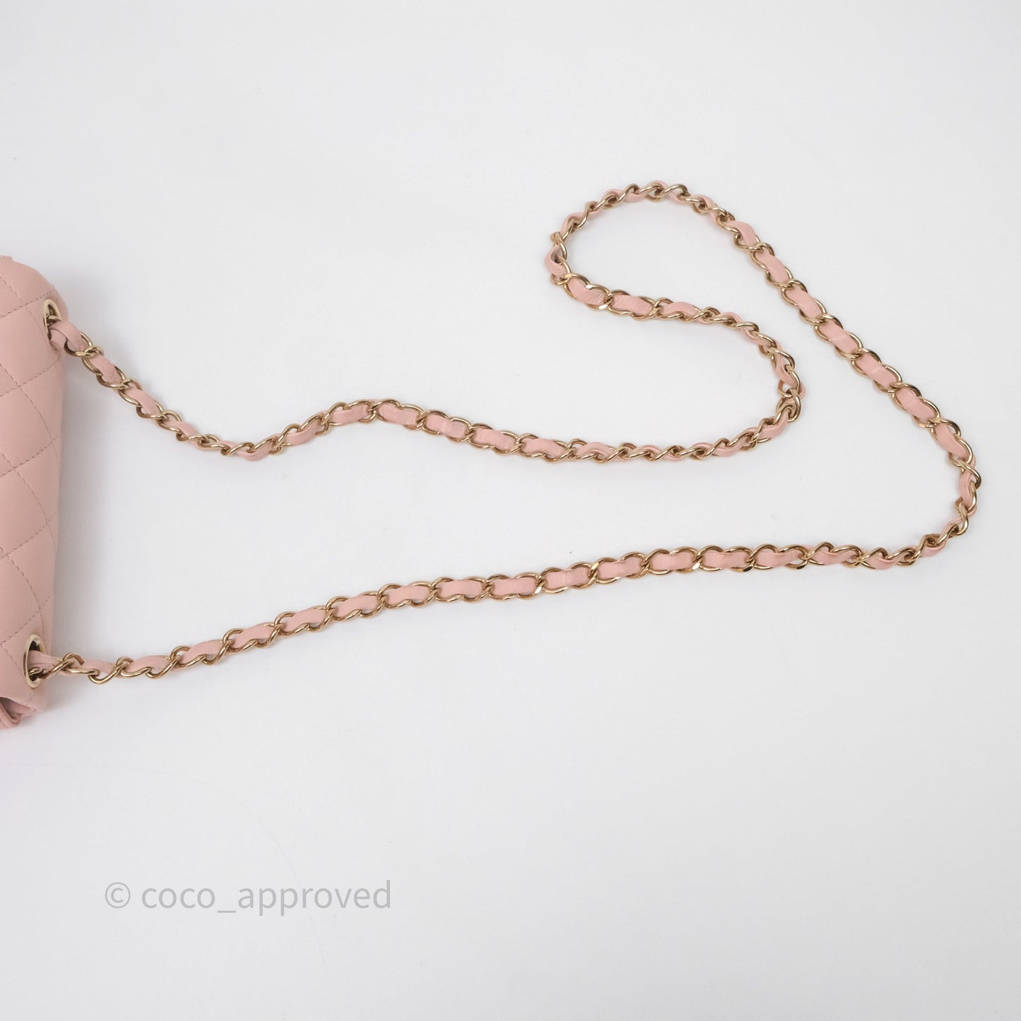 Chanel Mini Square Flap Quilted Pink Lambskin Gold Hardware