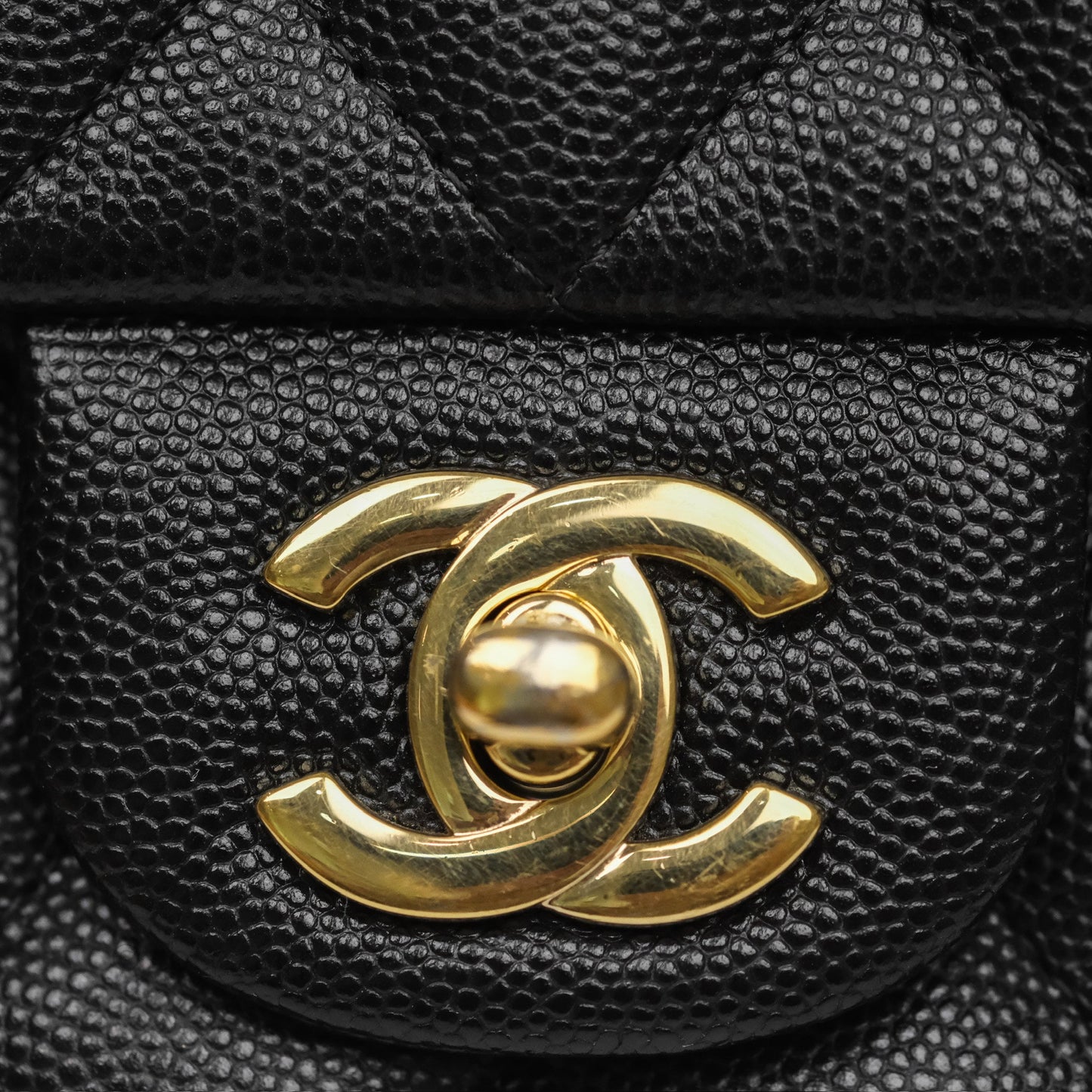 Chanel Mini Rectangular Quilted Black Caviar Gold Hardware