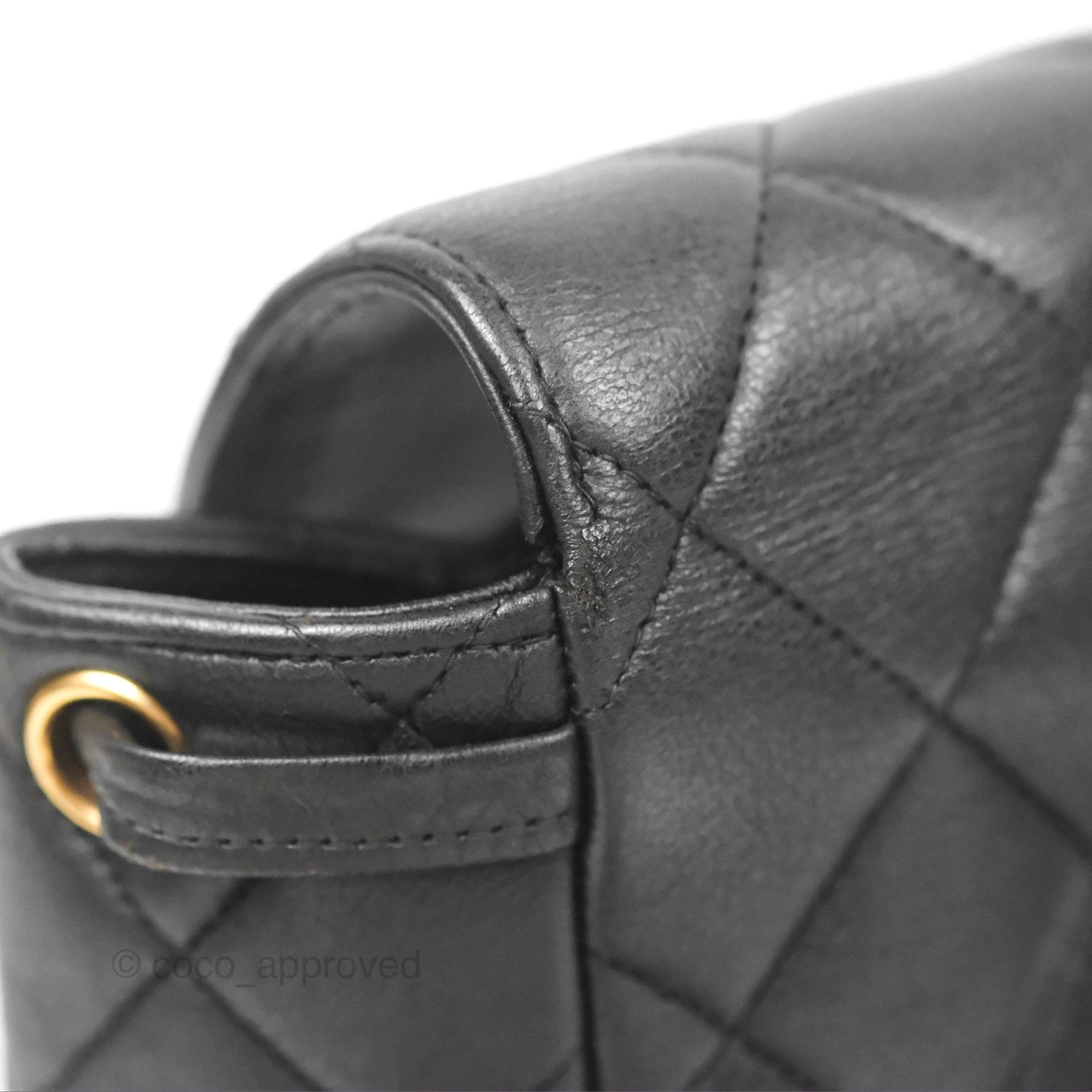 Chanel Vintage CC Duma Backpack Black Lambskin 24K Gold Hardware