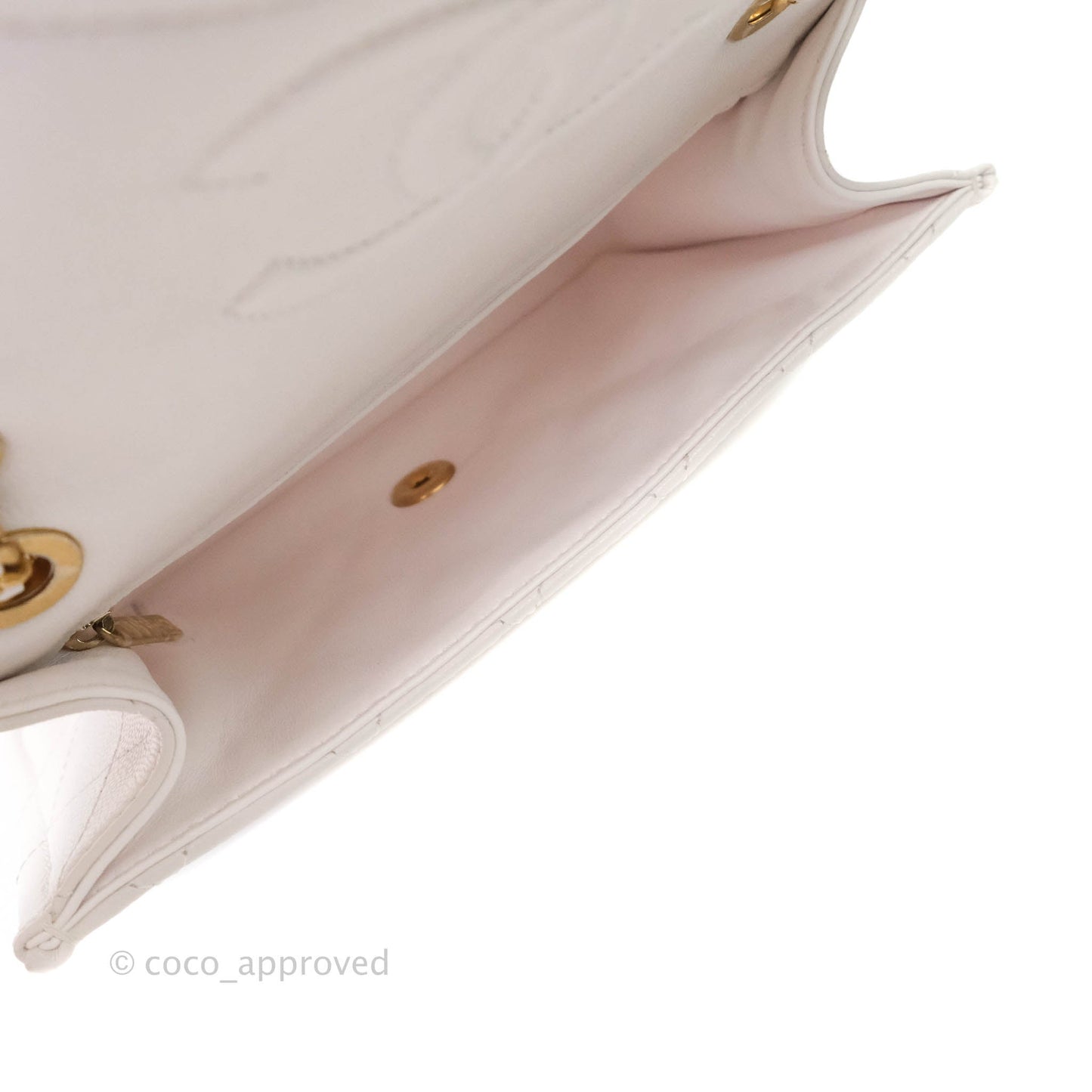 Chanel Small With Chain (O-purse-vanity With Chain) White