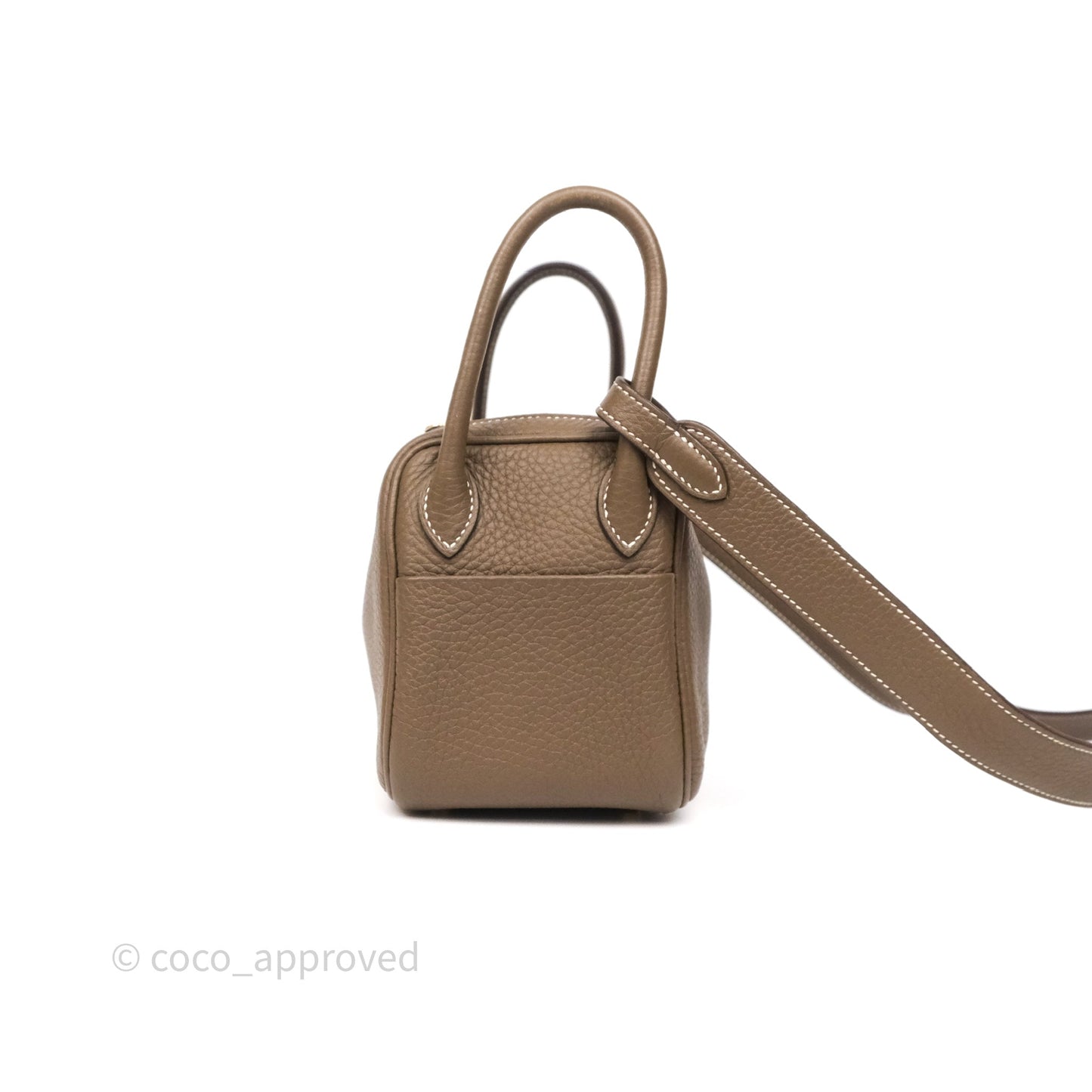 Hermès Mini Lindy 20 Etoupe 18 Clemence Gold Hardware
