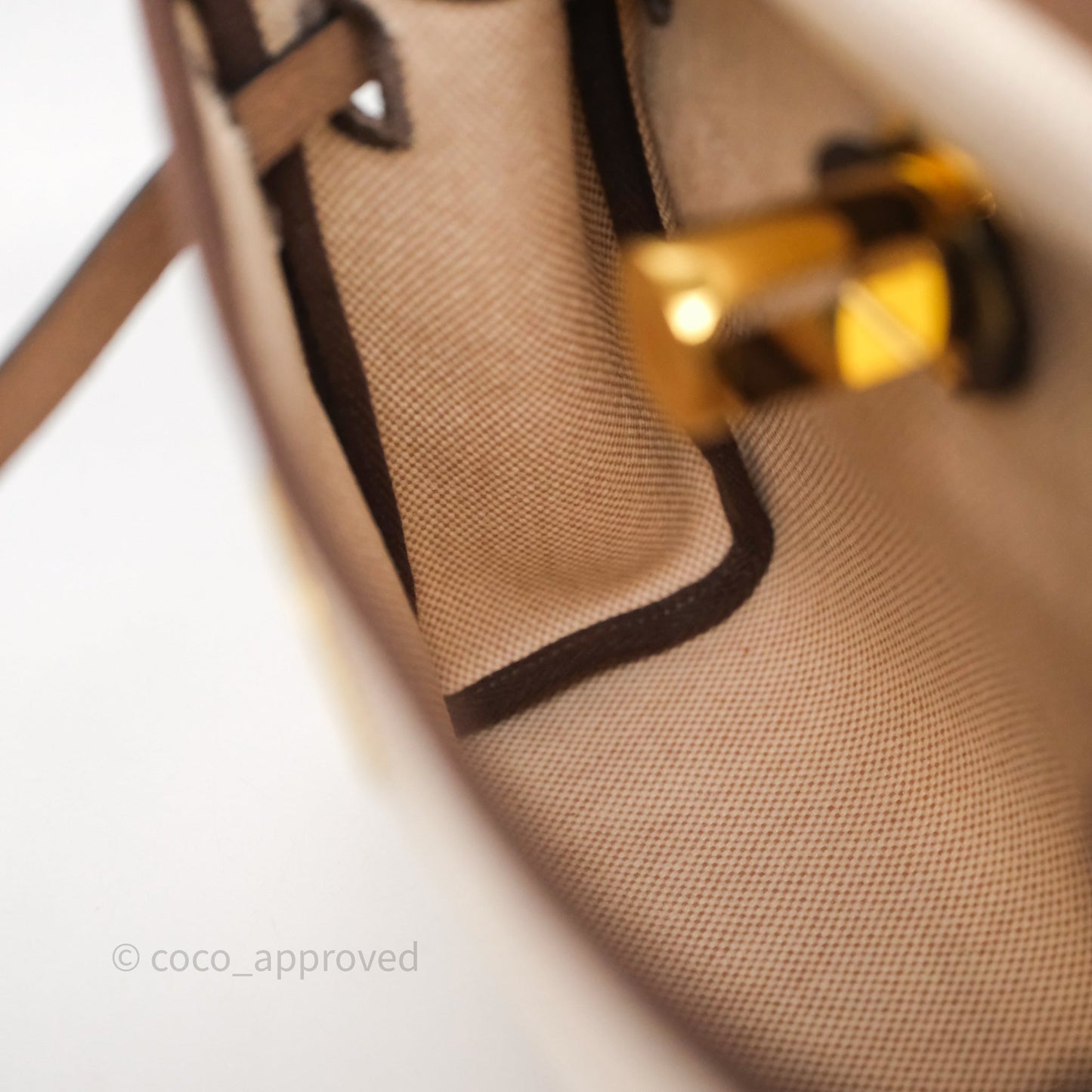 Hermès Herbag Zip 20 Mini Ecru Beige 14/ Ebene 46 Canvas Gold Hardware