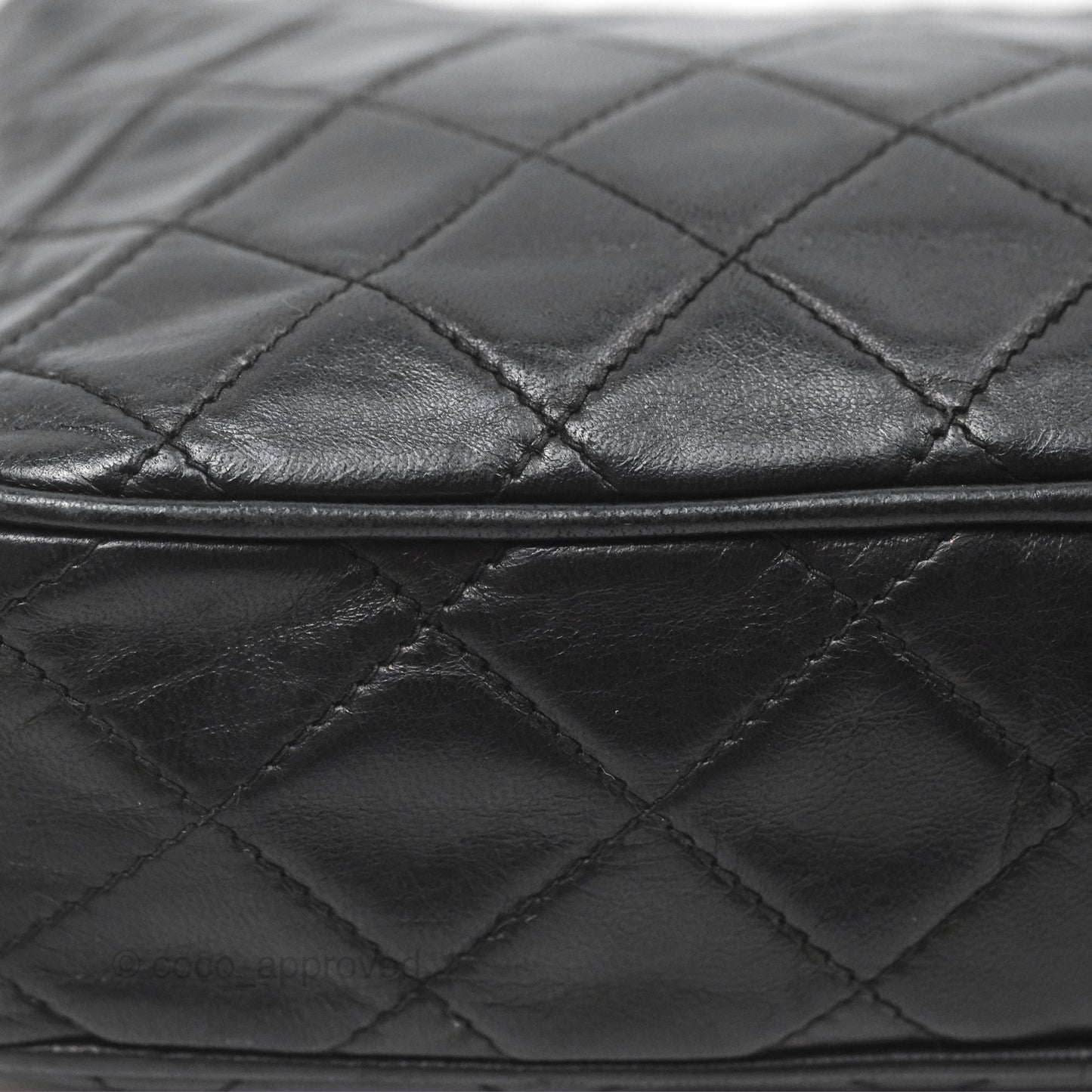 Chanel Vintage Camera Bag Black Lambskin Gold Hardware