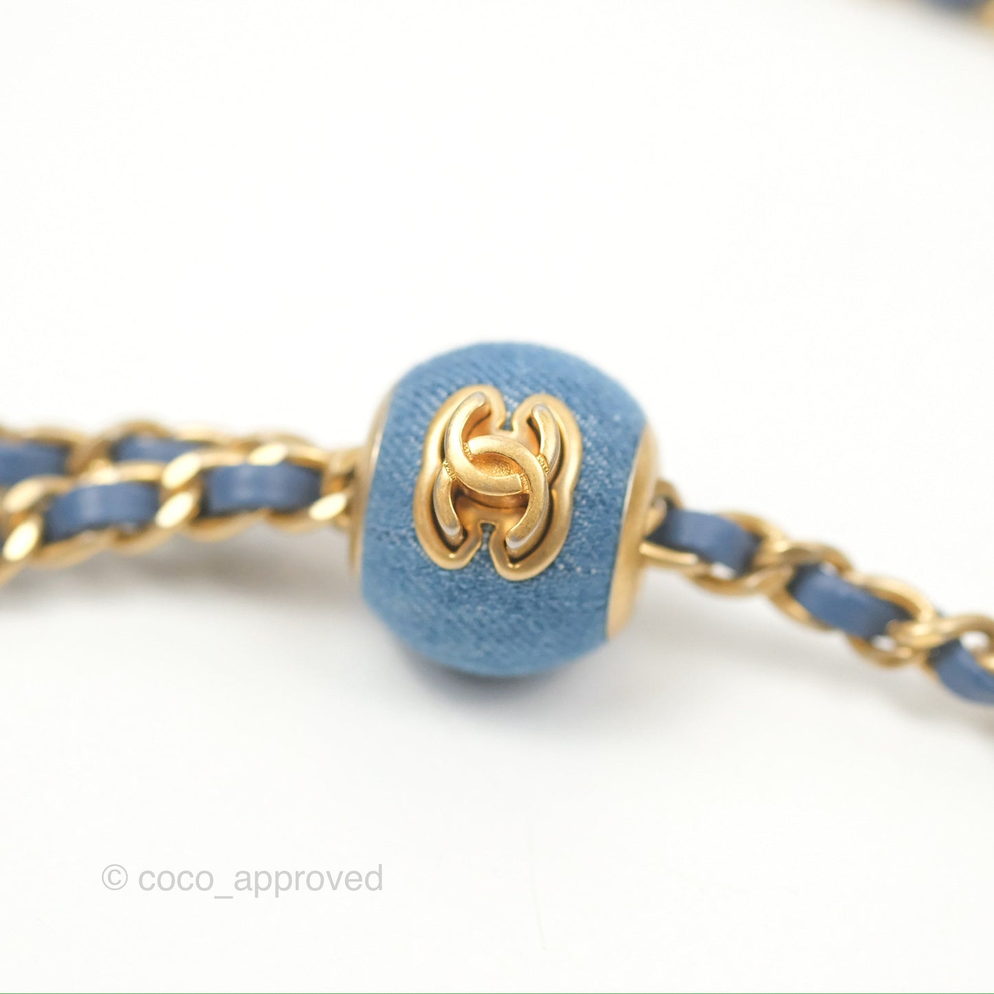 Chanel Mini Rectangular Pearl Crush Quilted Denim Aged Gold Hardware 22C