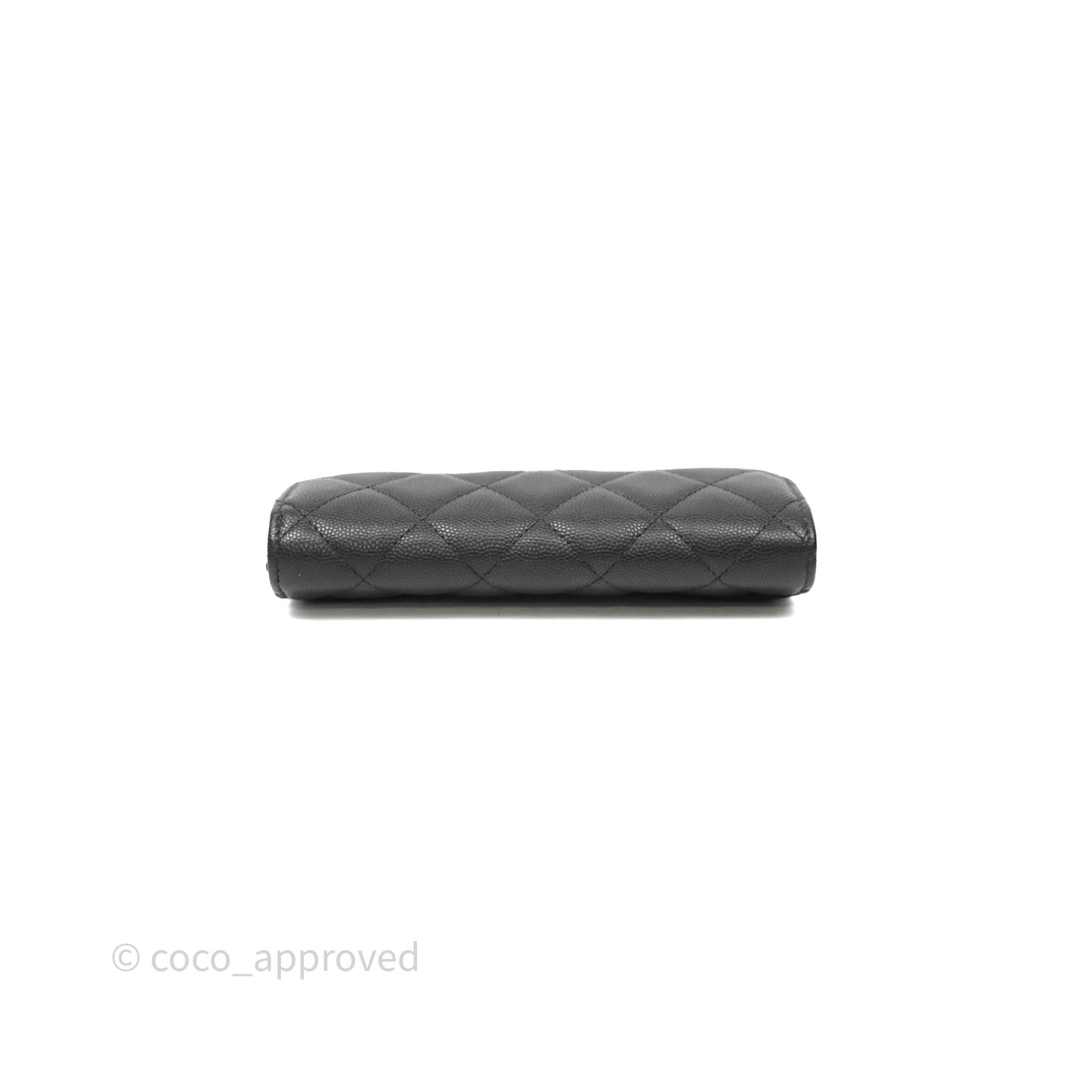 Chanel Classic Quilted Flap Long Wallet Black Caviar Gold Hardware